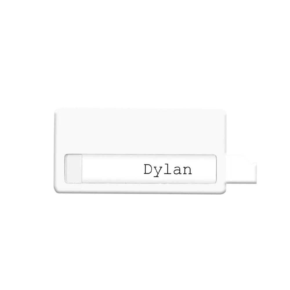 Reusable Name Badge with White Plastic - 3 x 1.5 in