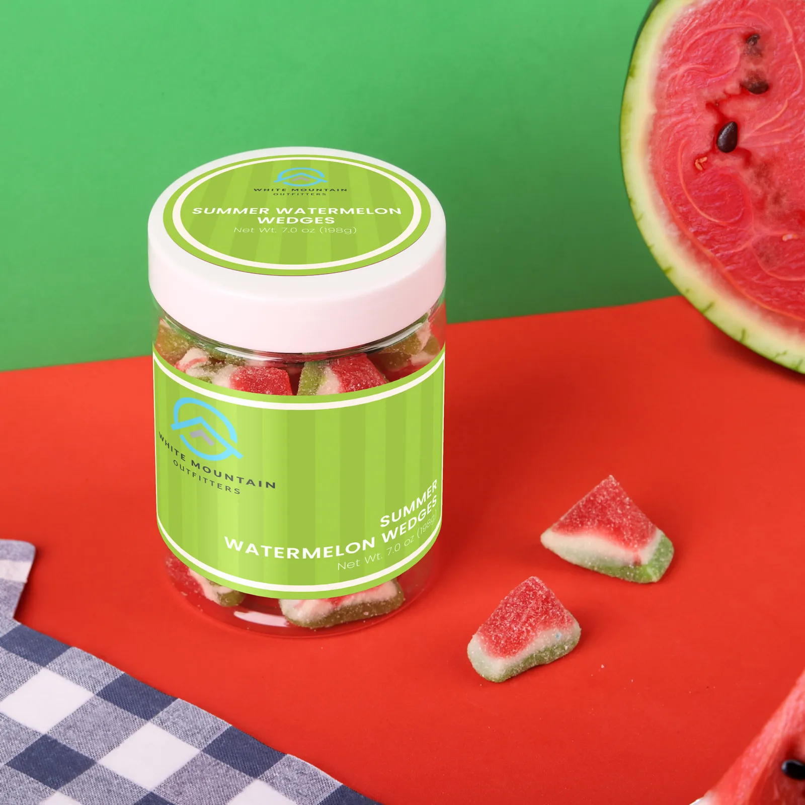 Watermelon Flavored Gummy Wedges Large Jar - 7 oz - product view 1