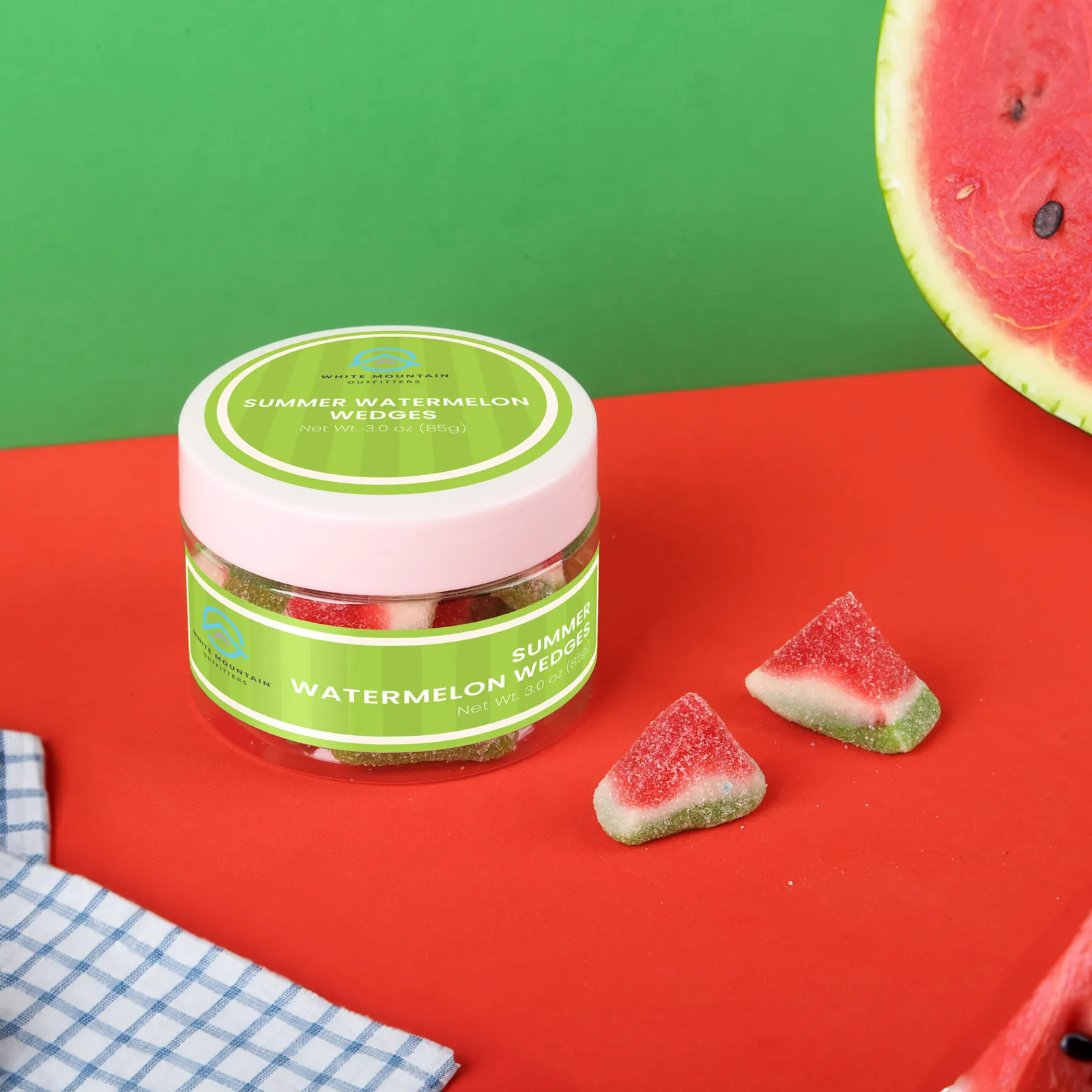 Watermelon Flavored Gummy Wedges Small Jar - 3 oz