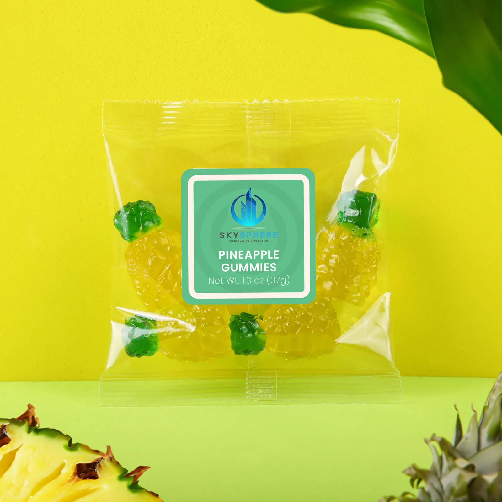 Gummy Candy Pineapple Shaped Tropical Flavor - 1.3 oz