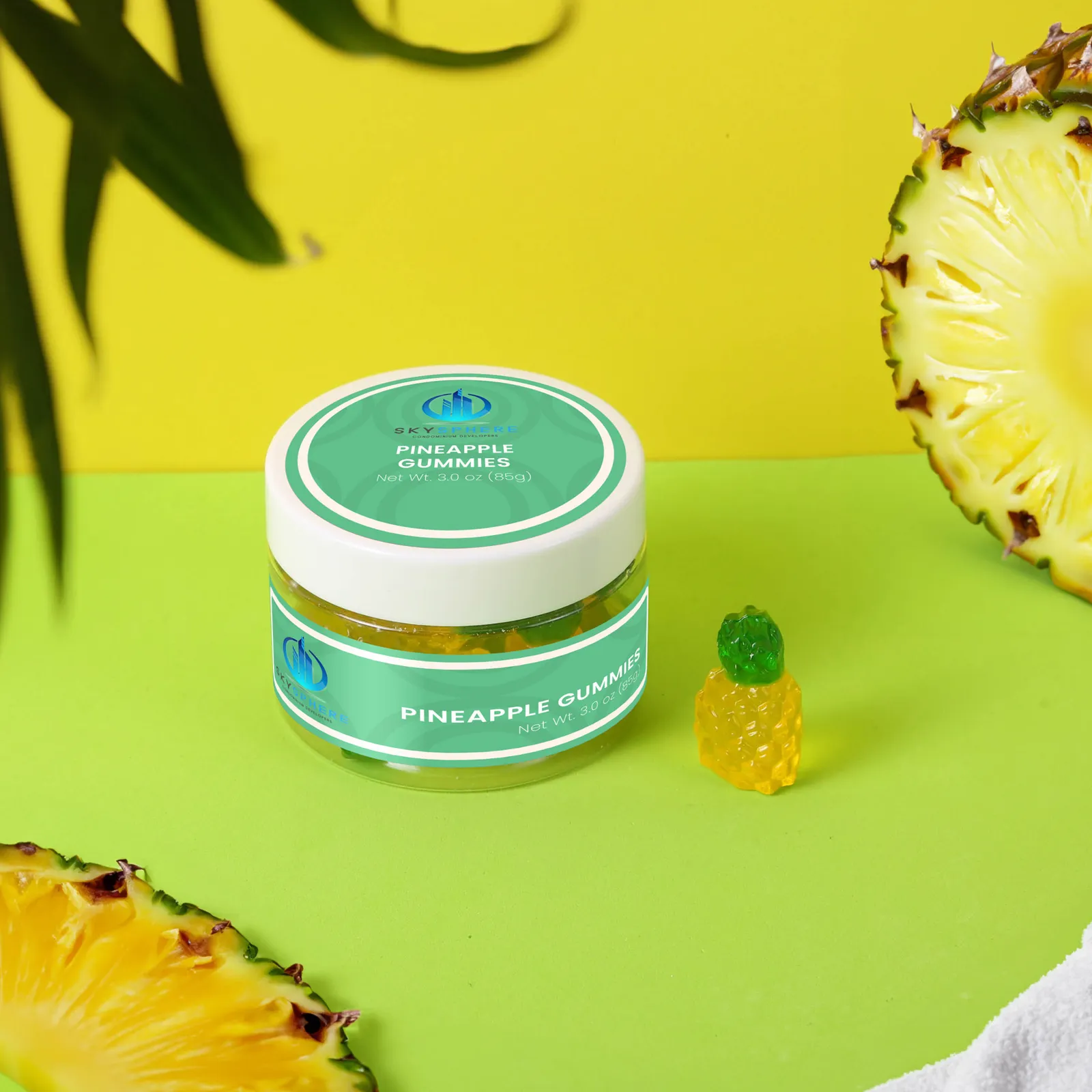 Gummy Candy Pineapple Shaped Tropical Flavor - 3 oz