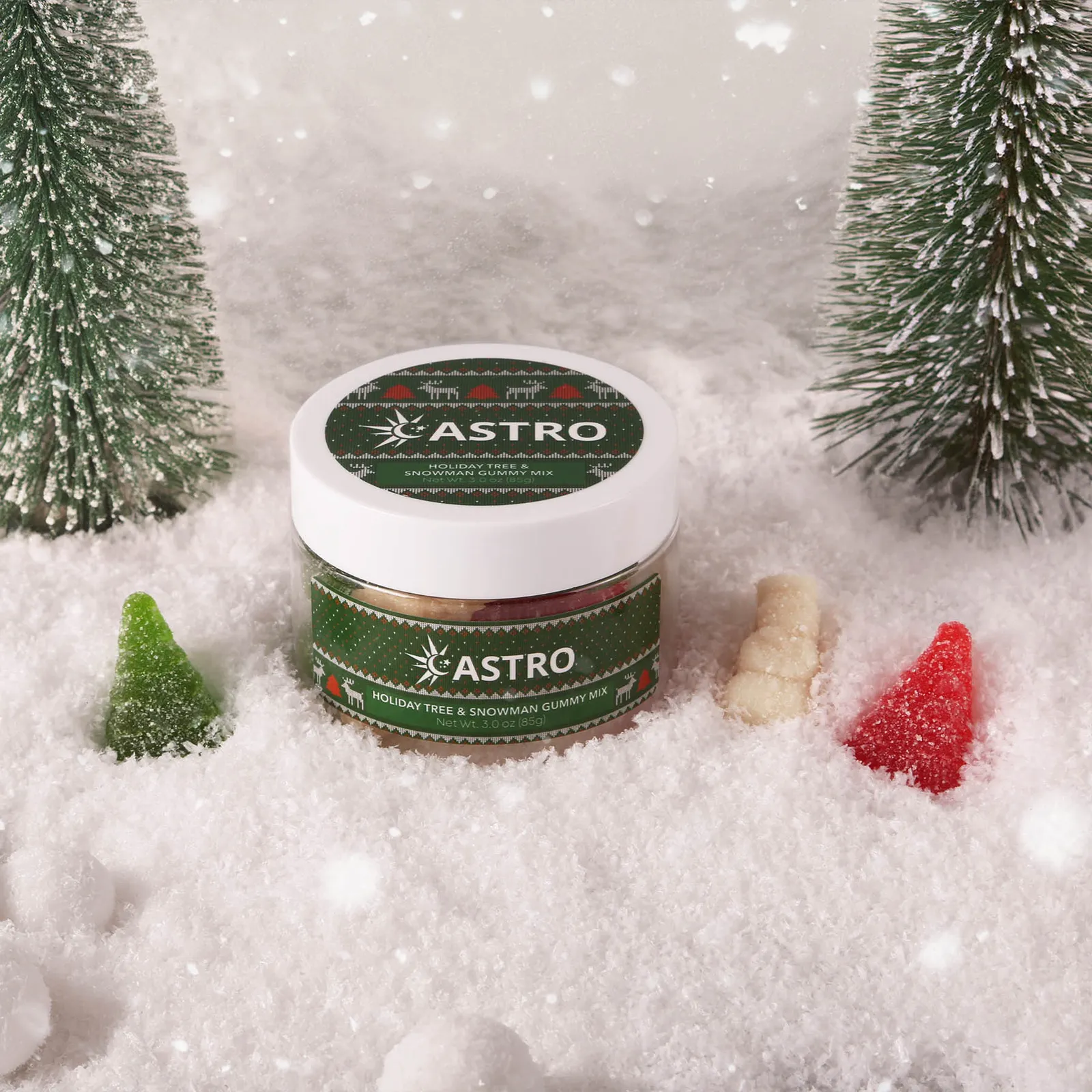 Holiday Gummy Mix Tree and Snowman Shapes - 3 oz