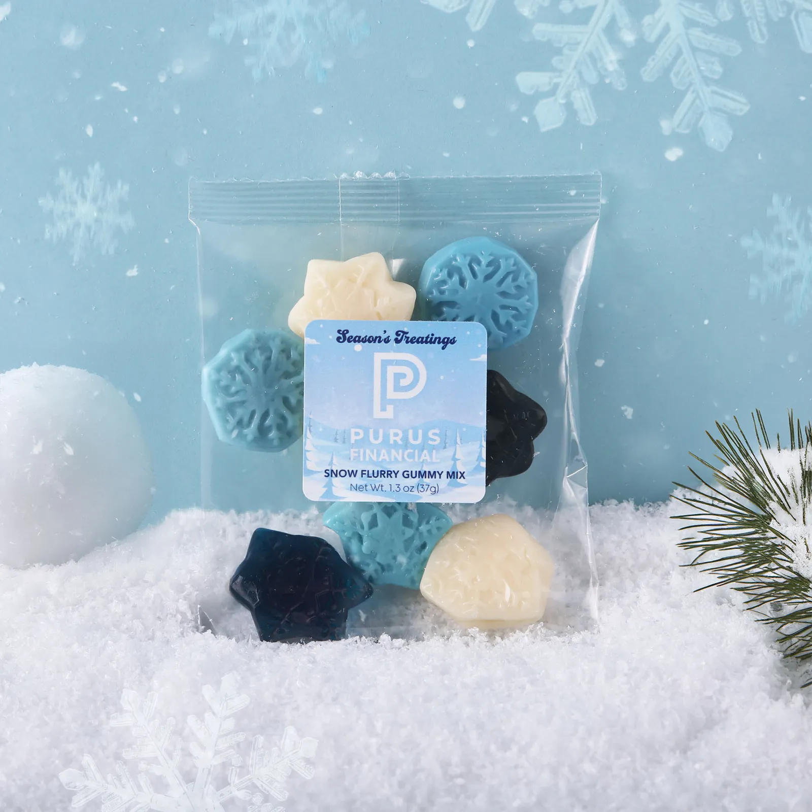 Gummy Candy Snowflake Shapes Winter Mix - 1.3 oz