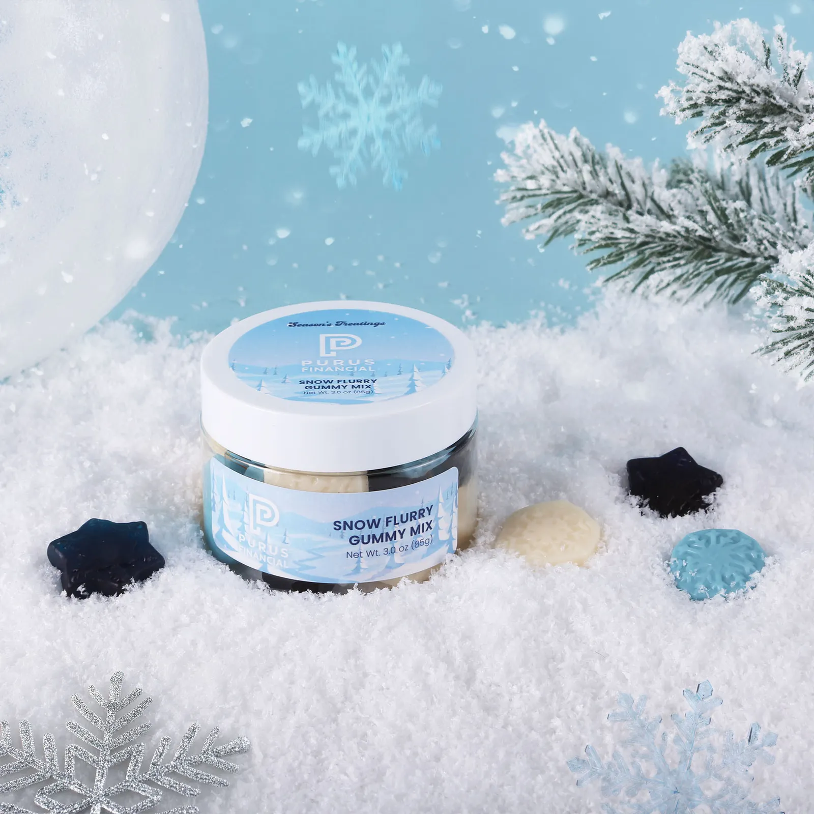 Gummy Candy Snowflake Shapes Winter Mix - 3 oz