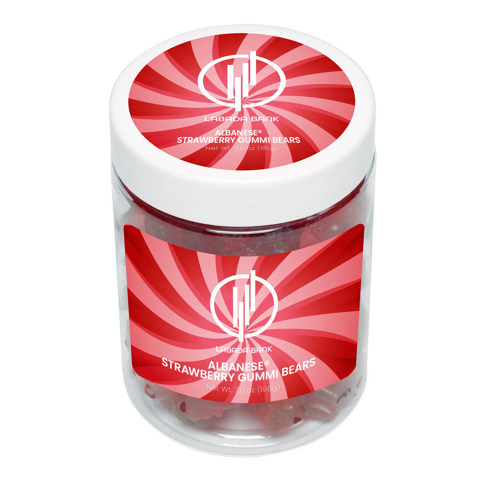Gummy Bears Strawberry Flavored in Jar - 7 oz - product view 2