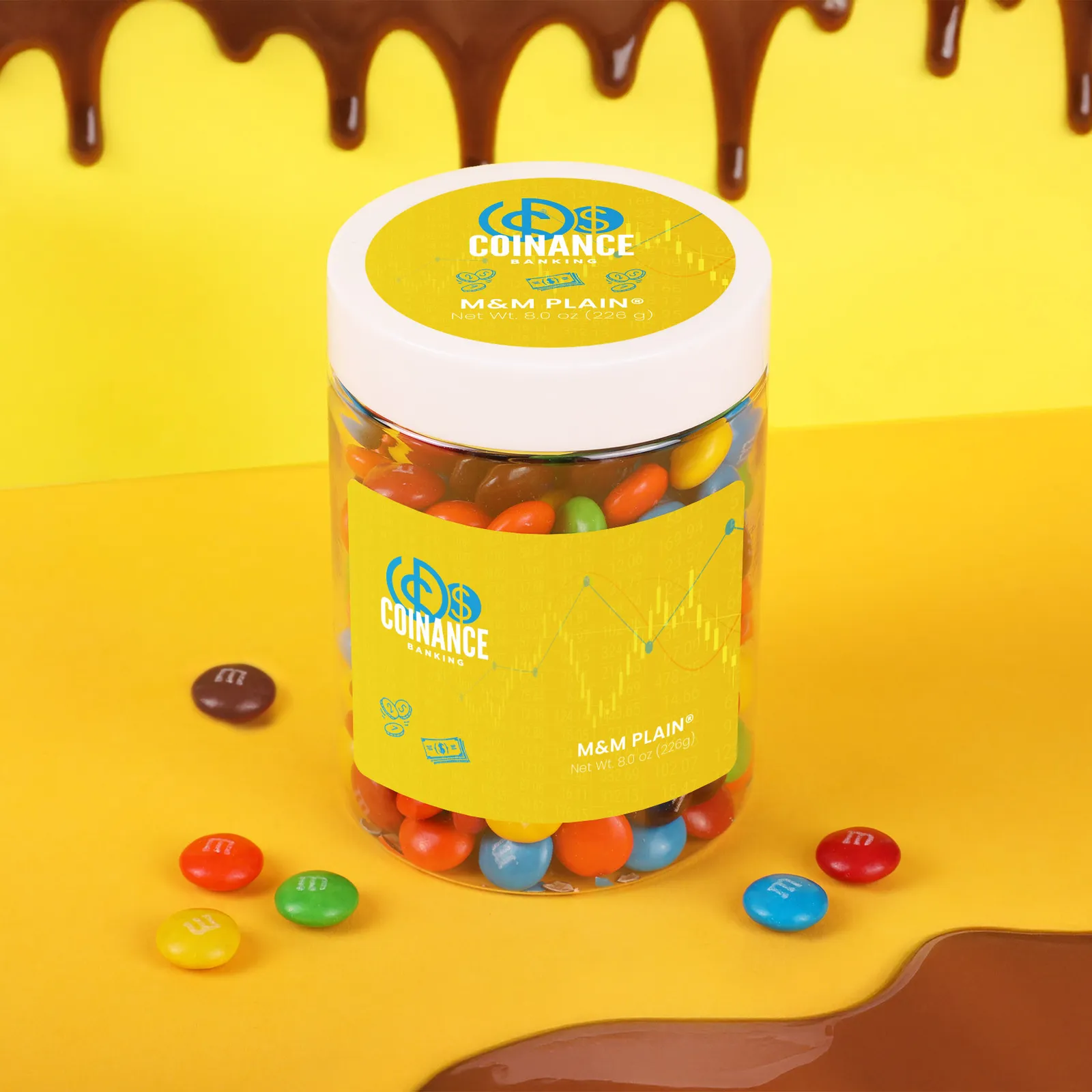M&M's Plain Milk Chocolate Candy in Jar - 7 oz