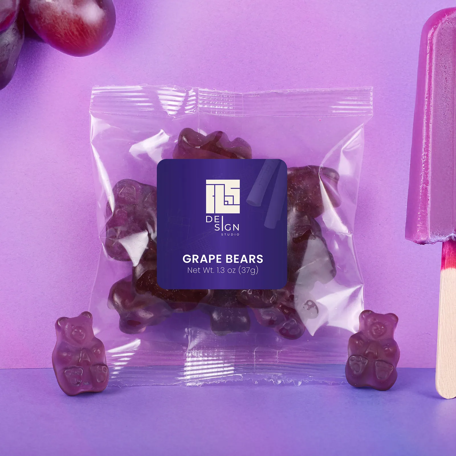 Gummy Packet Bear Shaped Grape Flavor - 1.3 oz
