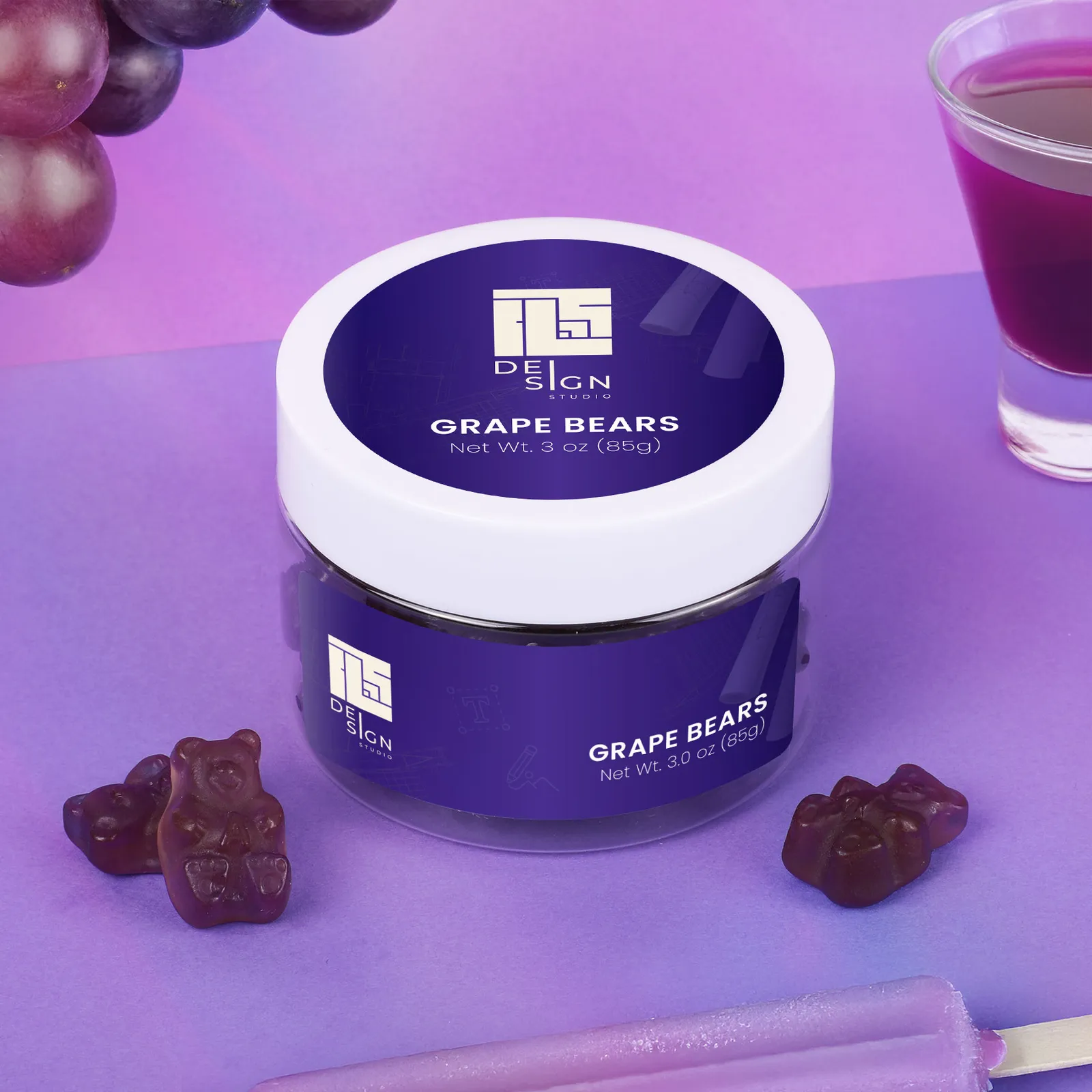 Gummy Jar Bear Shaped Grape Flavor - 3 oz