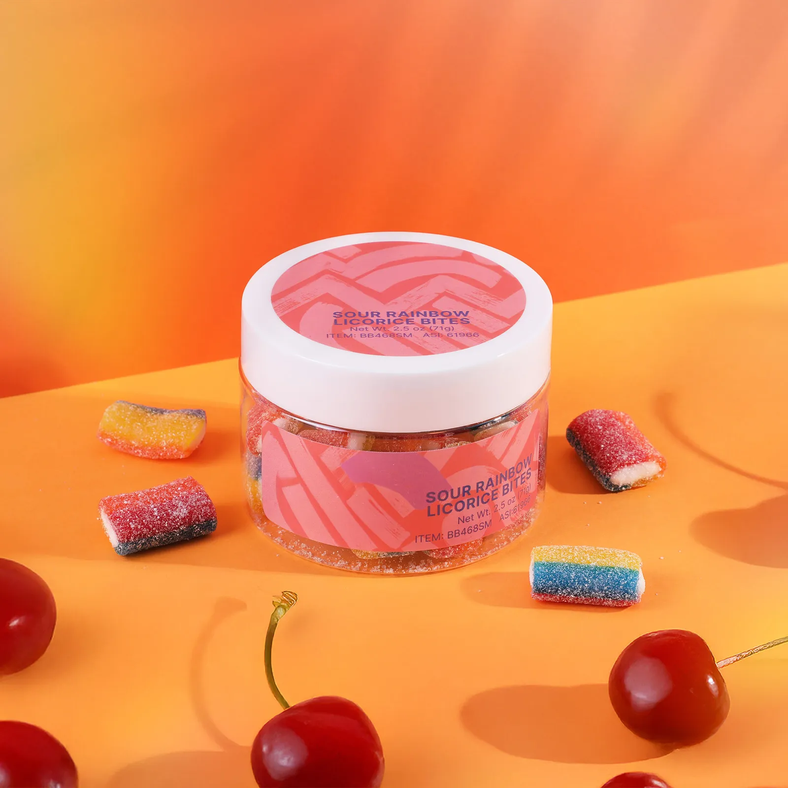 Sour Rainbow Licorice Bites Small Jar - 3 oz - blank view 3