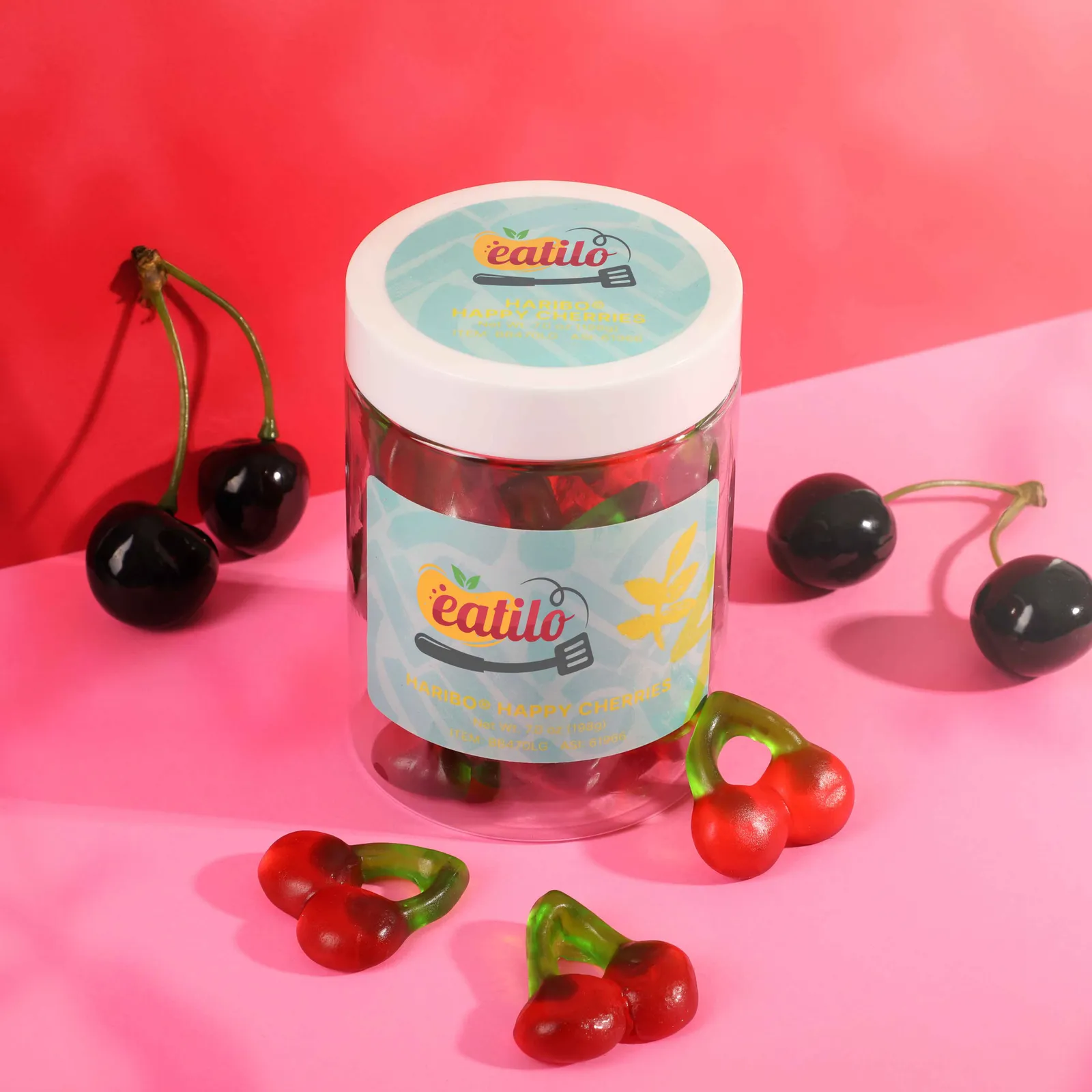 Cherry Gummy Candy Double-Cherry Shape Large Jar - 7 oz