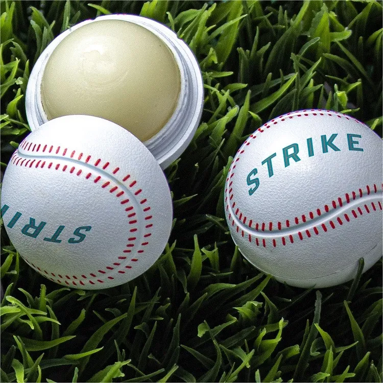 Baseball Shaped Lip Moisturizer All-Natural Beeswax - 1.5 in