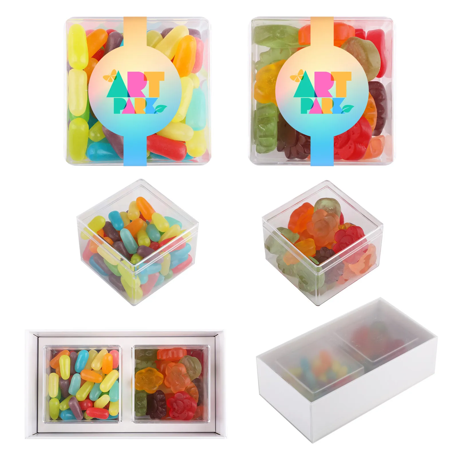 Candy Gift Set with Clear Cubes - 3.8 x 7 x 2.1 in