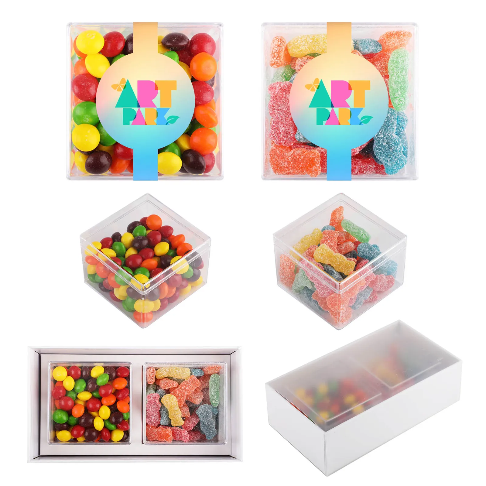 Deluxe Candy Gift Set with Clear Cubes - 3.8 x 7 x 2.1 in