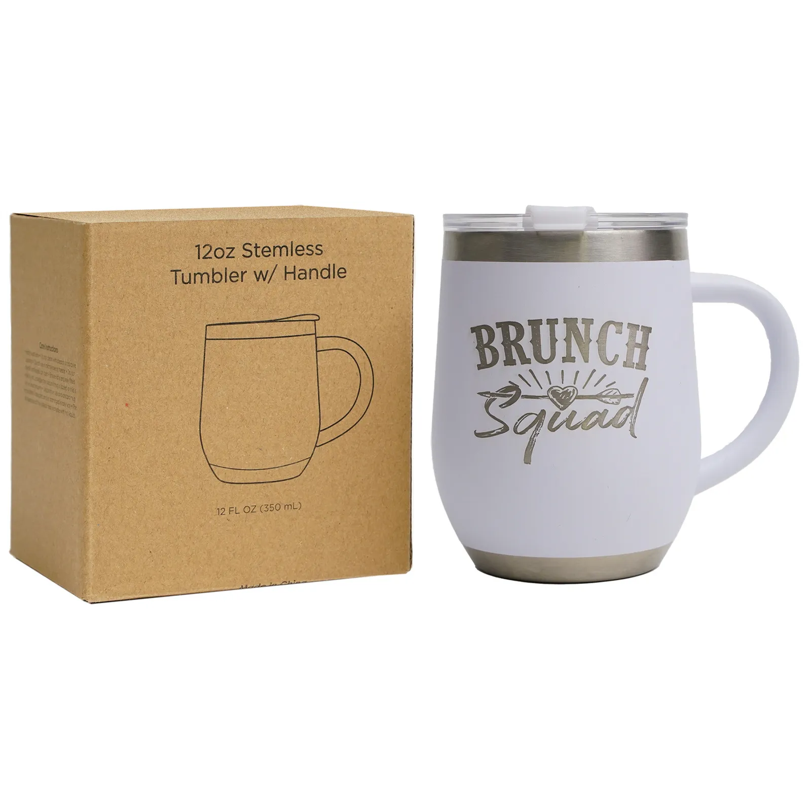 Stemless Tumbler with Handle - 12 oz - product view 7