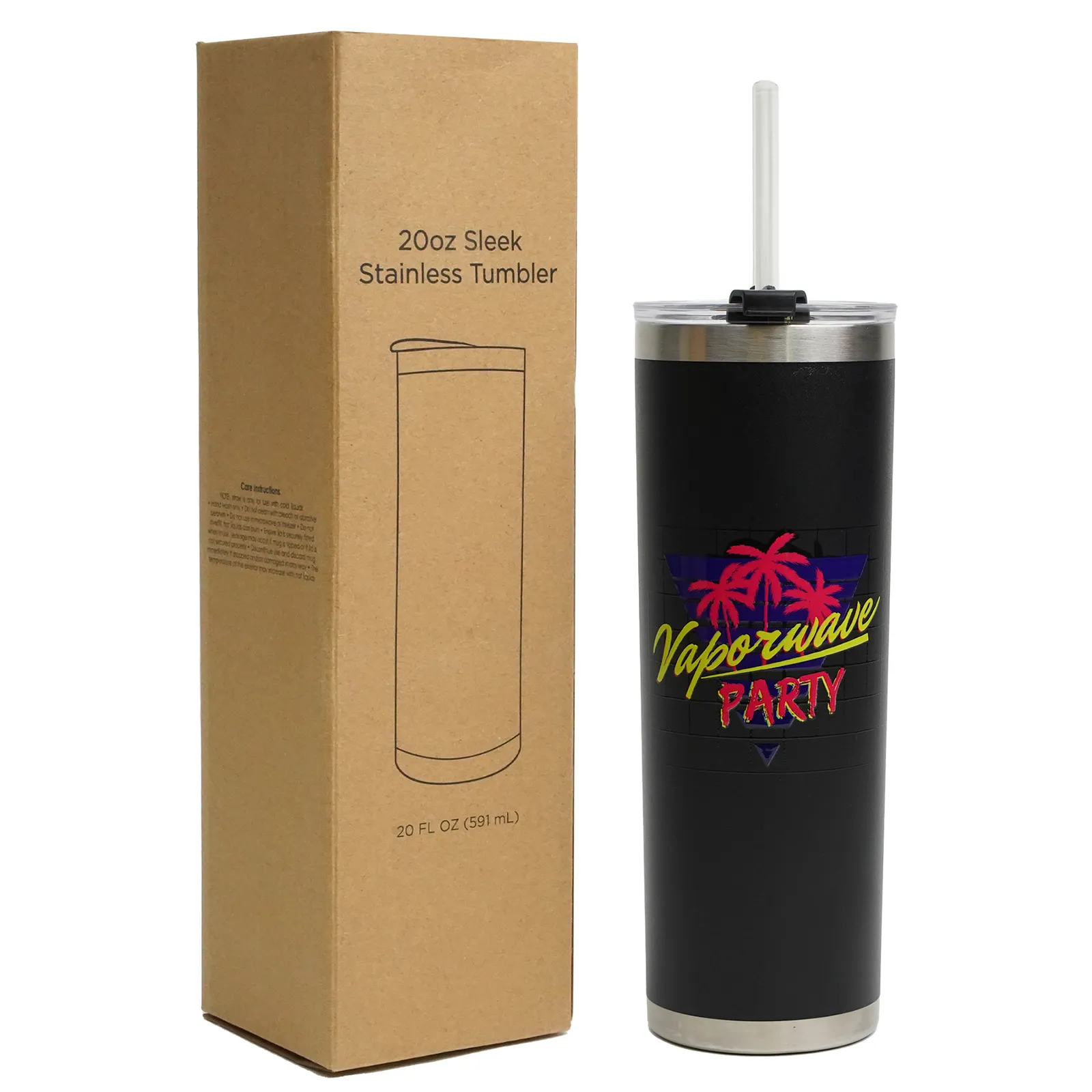 Sleek Tumbler with Straw - 20 oz - product view 3