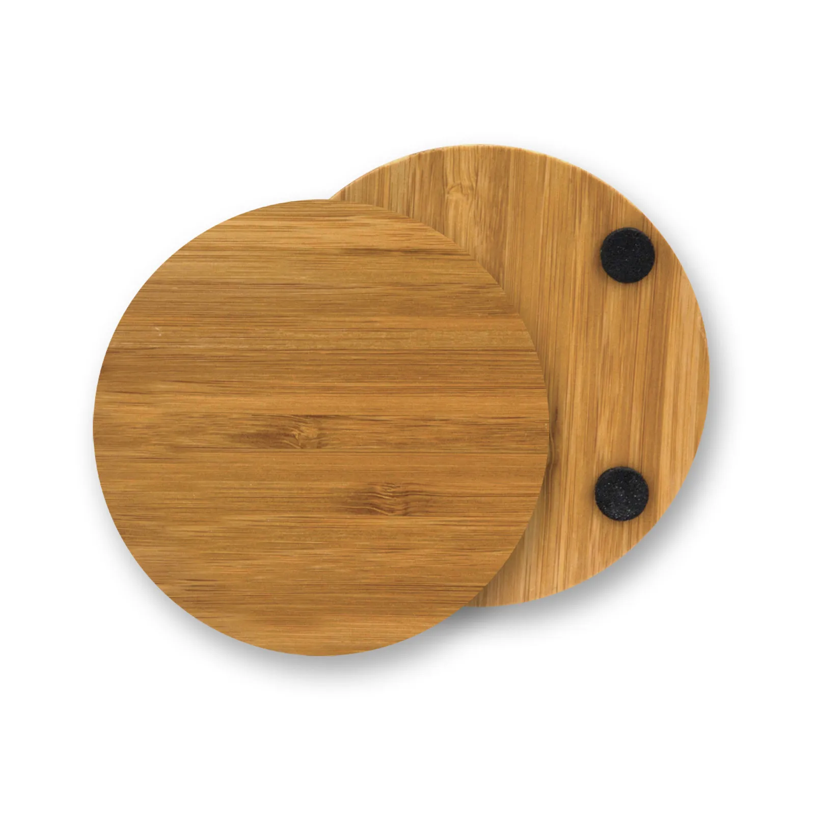 Round Bamboo Coaster with Foam Feet - 3.9 in - product view 3
