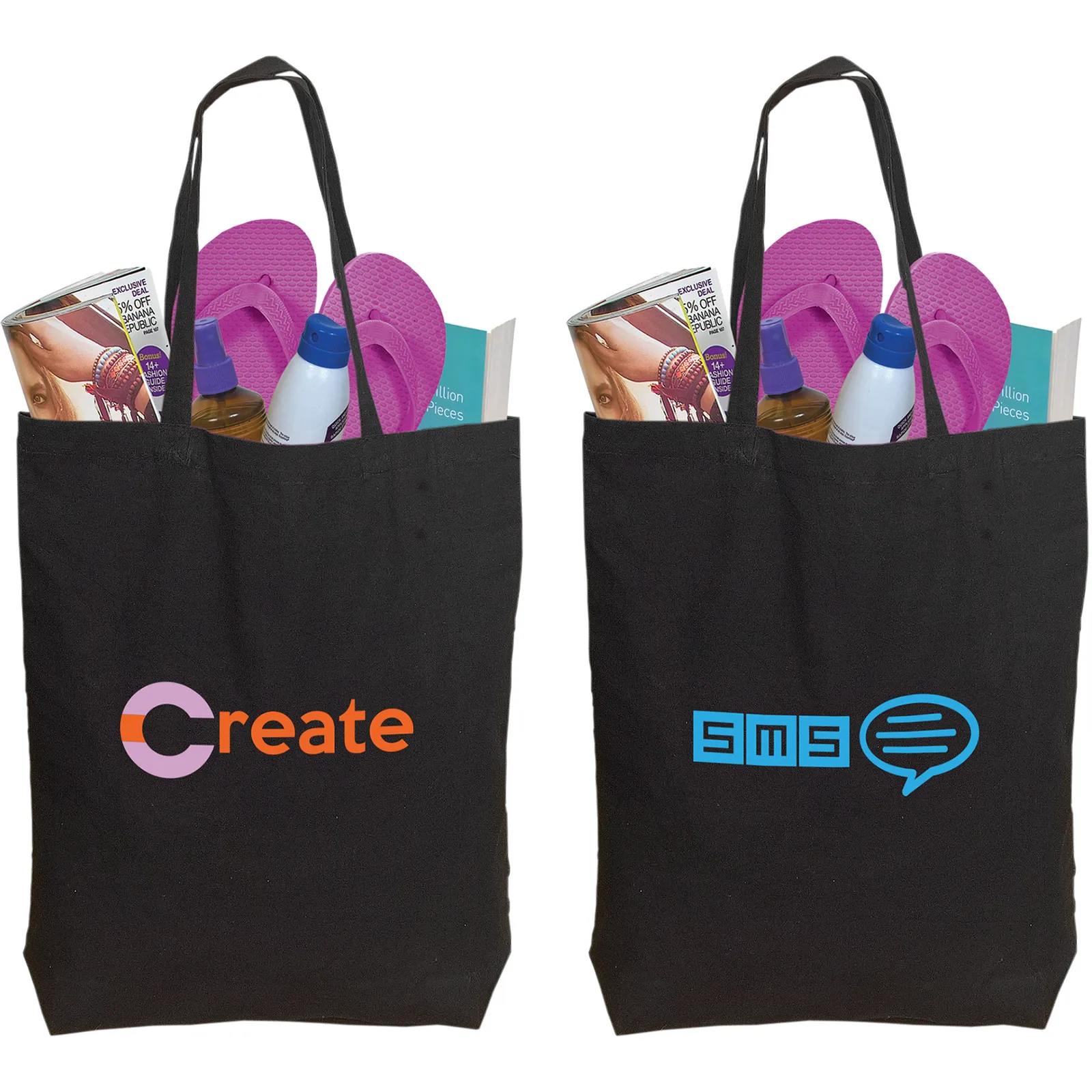 Custom Printed Cotton Tote Bag Colored - 15.75 x 16.5 in