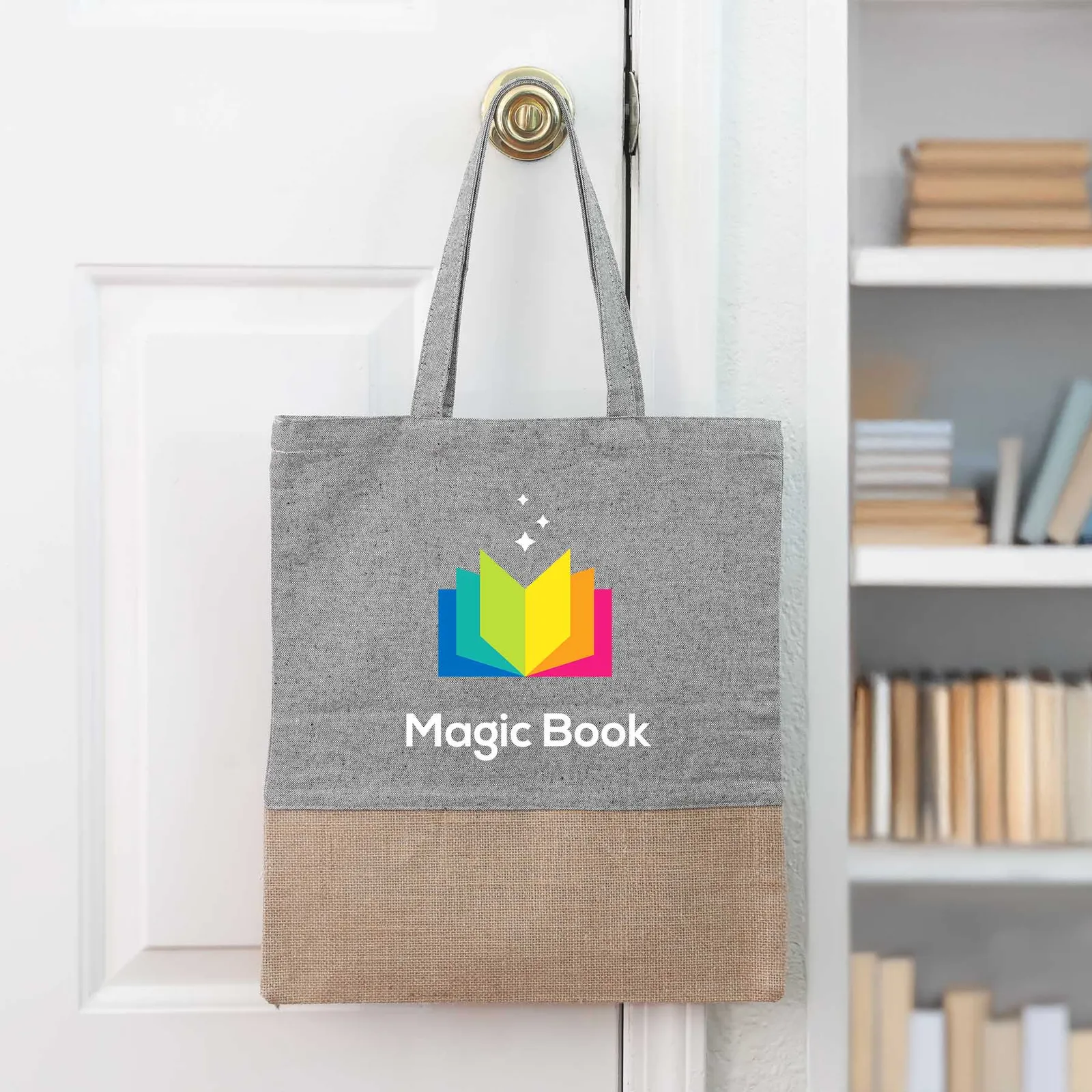 Custom Printed Cotton and Jute Convention Tote Bag