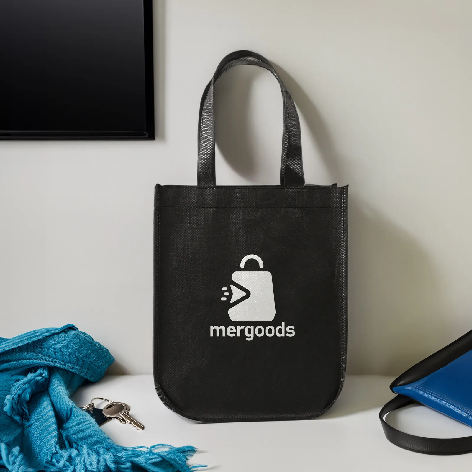 RPET Non-Woven Fashion Tote Bag with Gusset - 9.75 x 11.75 x 4.5 in