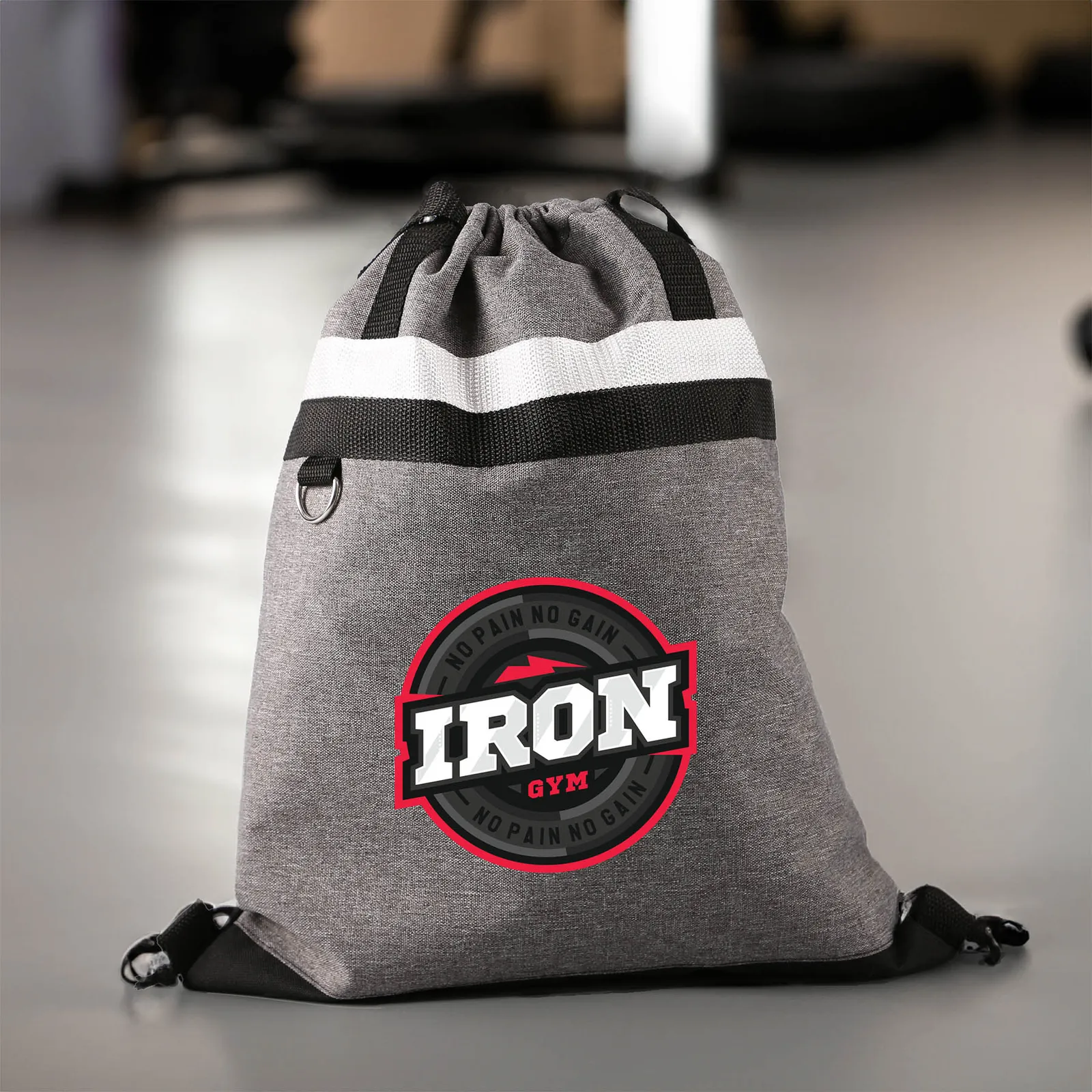 RPET Polyester Drawstring Bag with D-Ring - 13 x 16 in