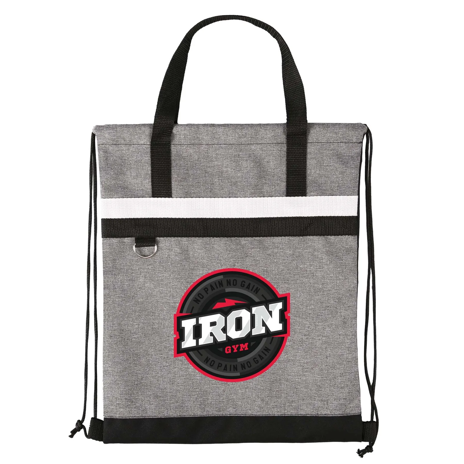 RPET Polyester Drawstring Bag with D-Ring - 13 x 16 in - product view 2