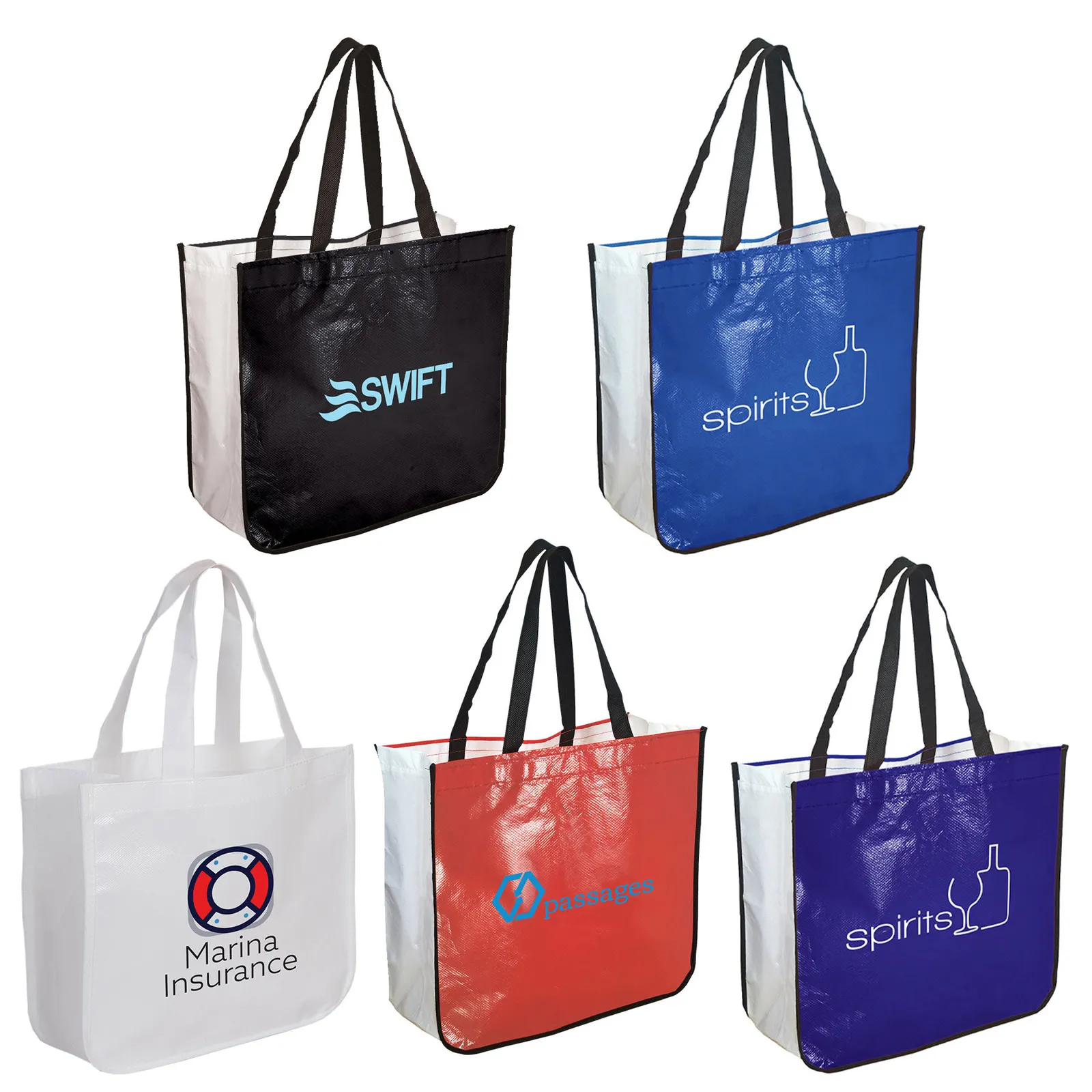 Custom Tote Bag Extra Large Laminated Shopping - 16.25 x 14.5 in