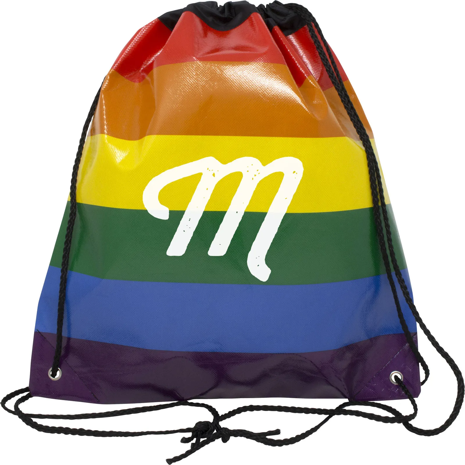 Drawstring Backpack Jumbo Rainbow Laminated - 14.75 x 16.75 in - product view 4