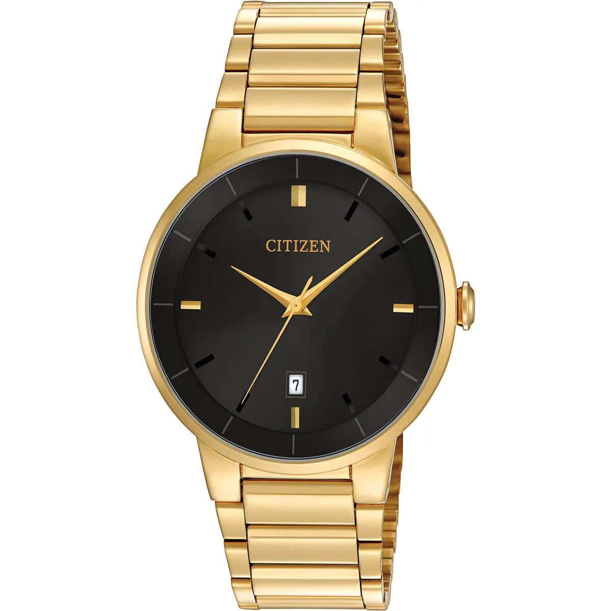 Citizen Men's Quartz Watch Gold-Tone Steel Bracelet Black