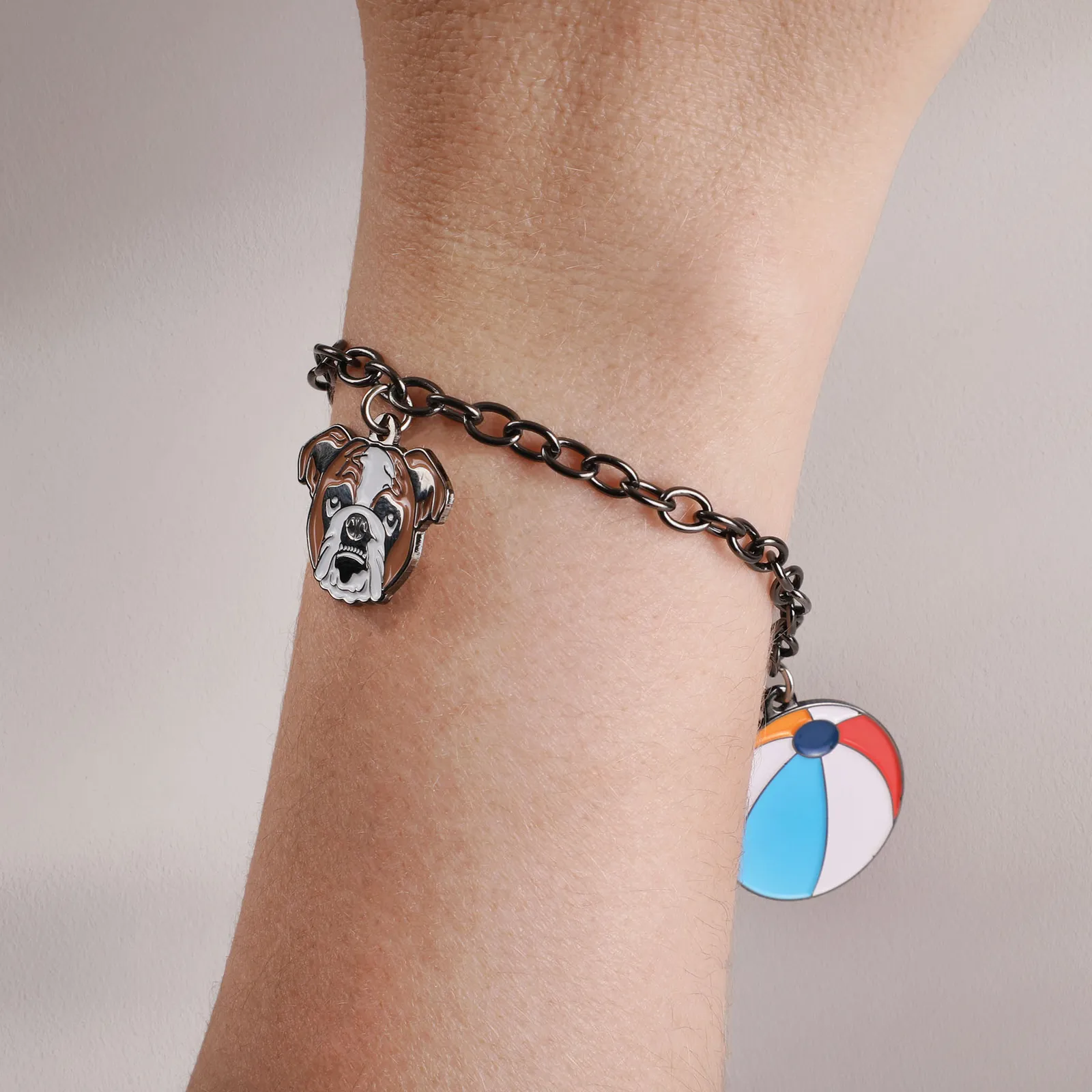 Charm Bracelet Diestruck 2 Charm Soft Enamel - 9 in