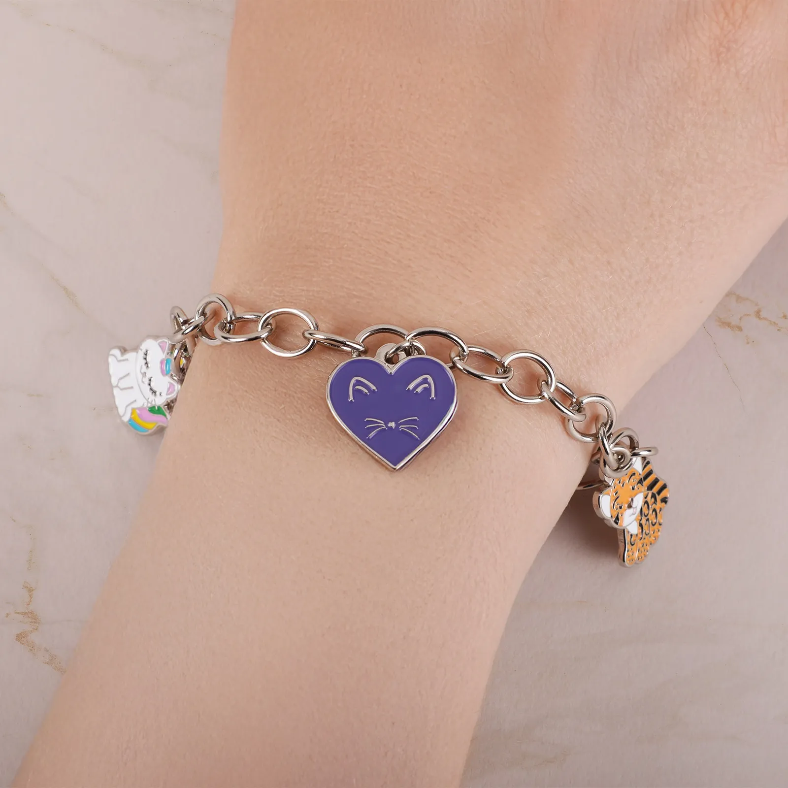 Charm Bracelet Diestruck 3 Charm Soft Enamel - 9 in