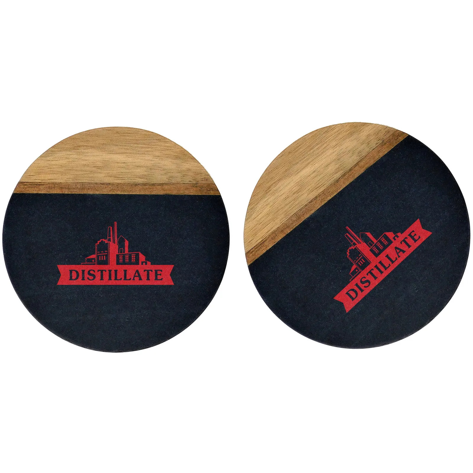 Slate and Acacia Wood Coaster Set - 3.8 in (2 Pack) - product view 4