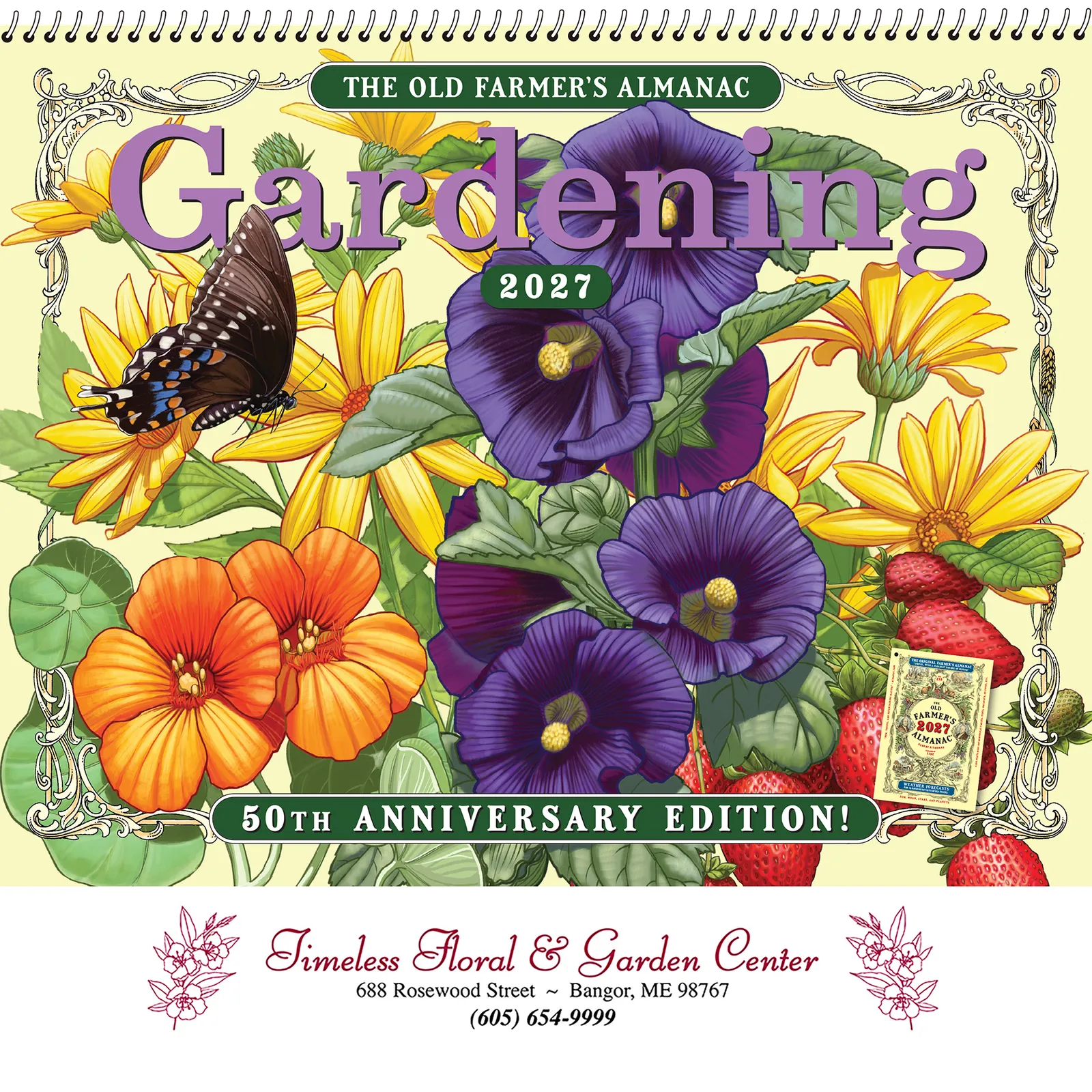 Old Farmer's Almanac Gardening Wall Calendar Spiral - 10.75 x 18.5 in