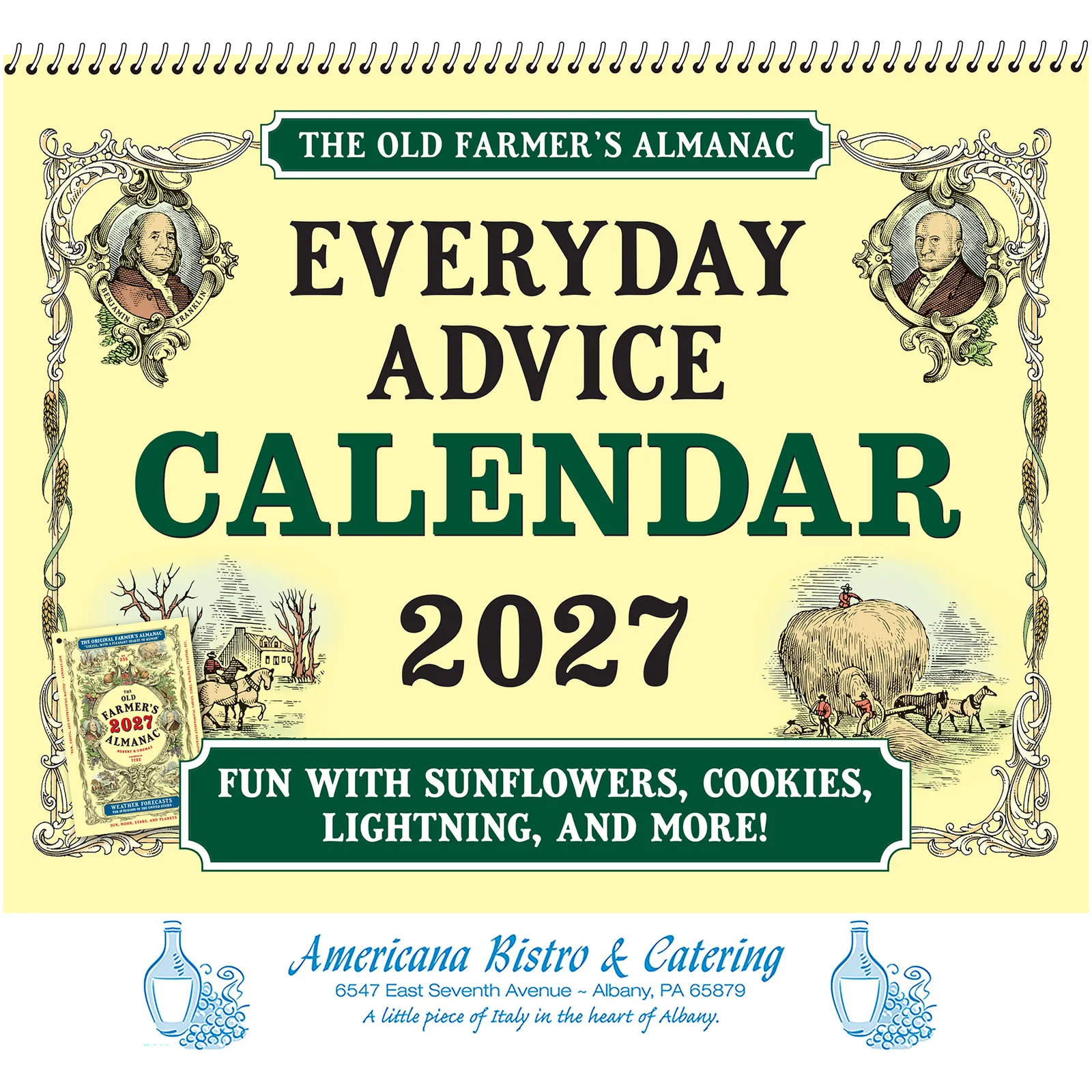 Old Farmer's Almanac Everyday Advice Wall Calendar Spiral - 10.75 x 18.5 in