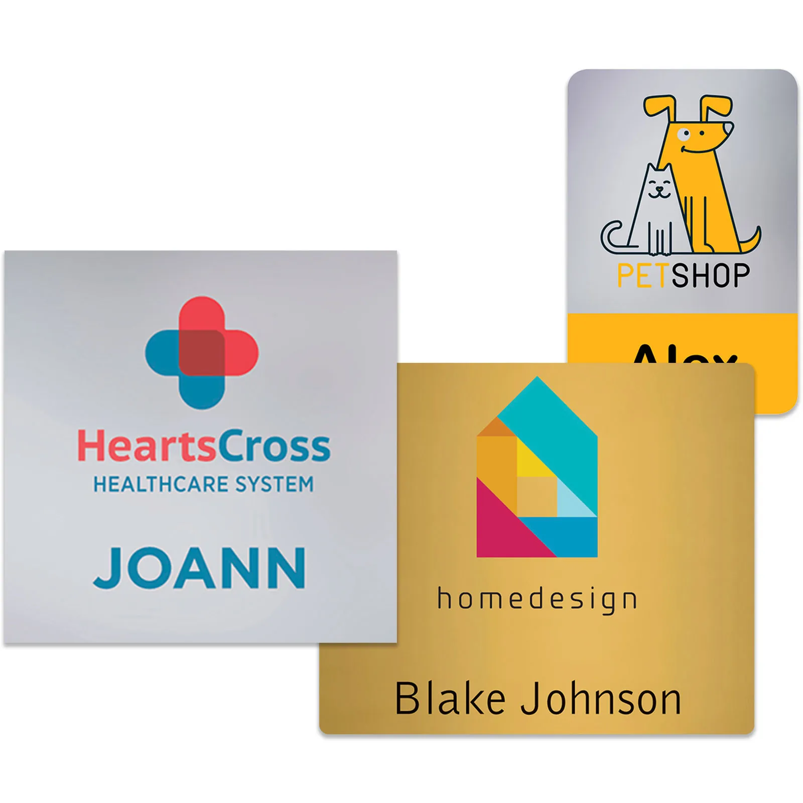 Plastic Name Badge Metallic with Personalization - 0-3 sq in