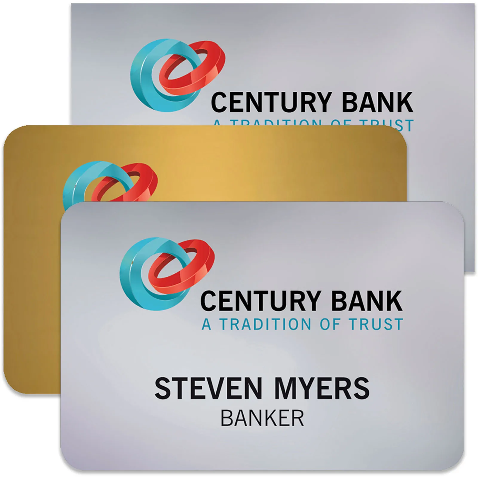 Plastic Name Badge Metallic with Personalization - 2 x 3 in