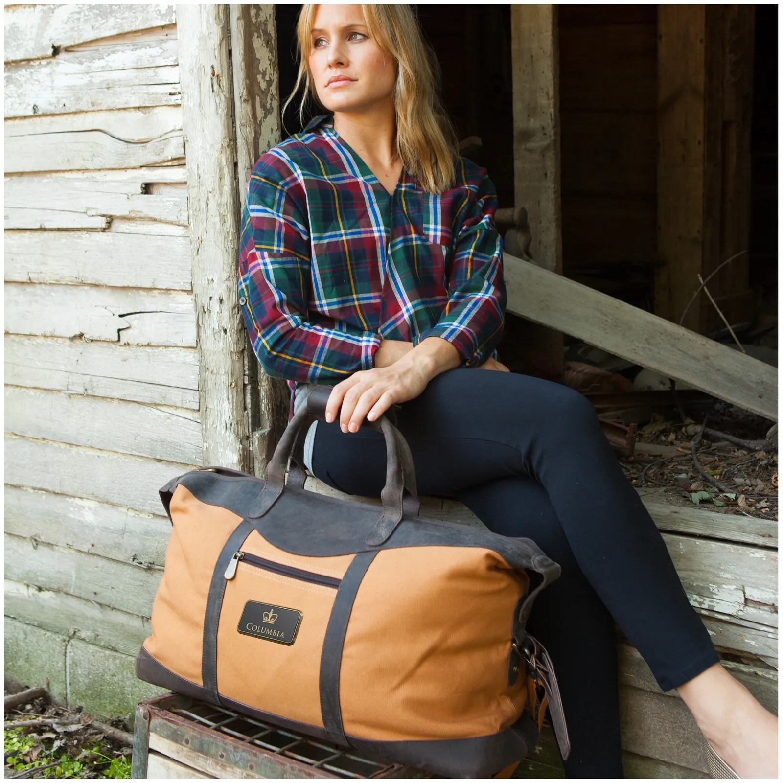 Duffel Bag Full Grain Buffalo Hide Leather - 22 x 13 in