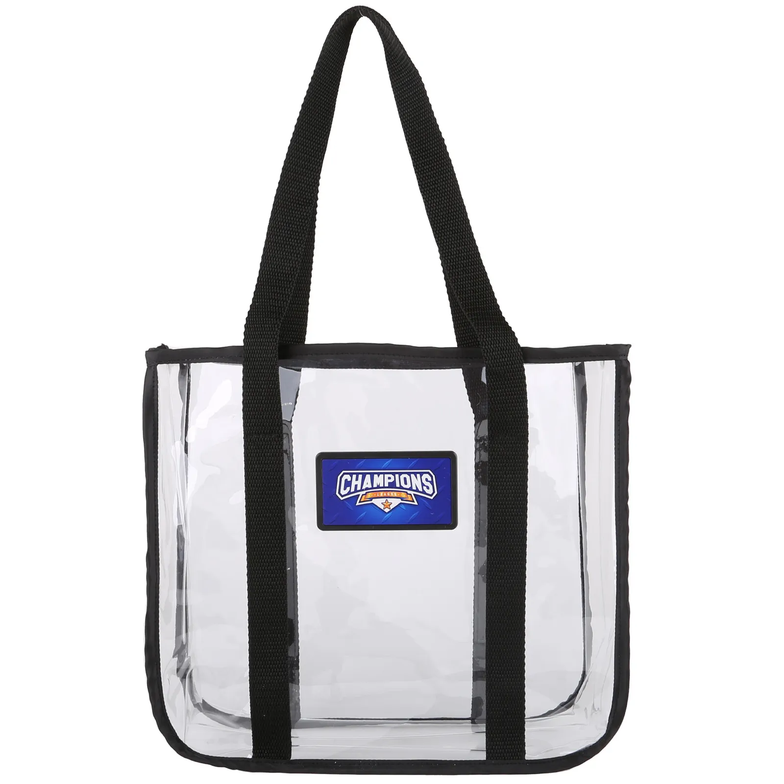 Clear Stadium Tote Bag with Metal Plate - 12 x 11 in