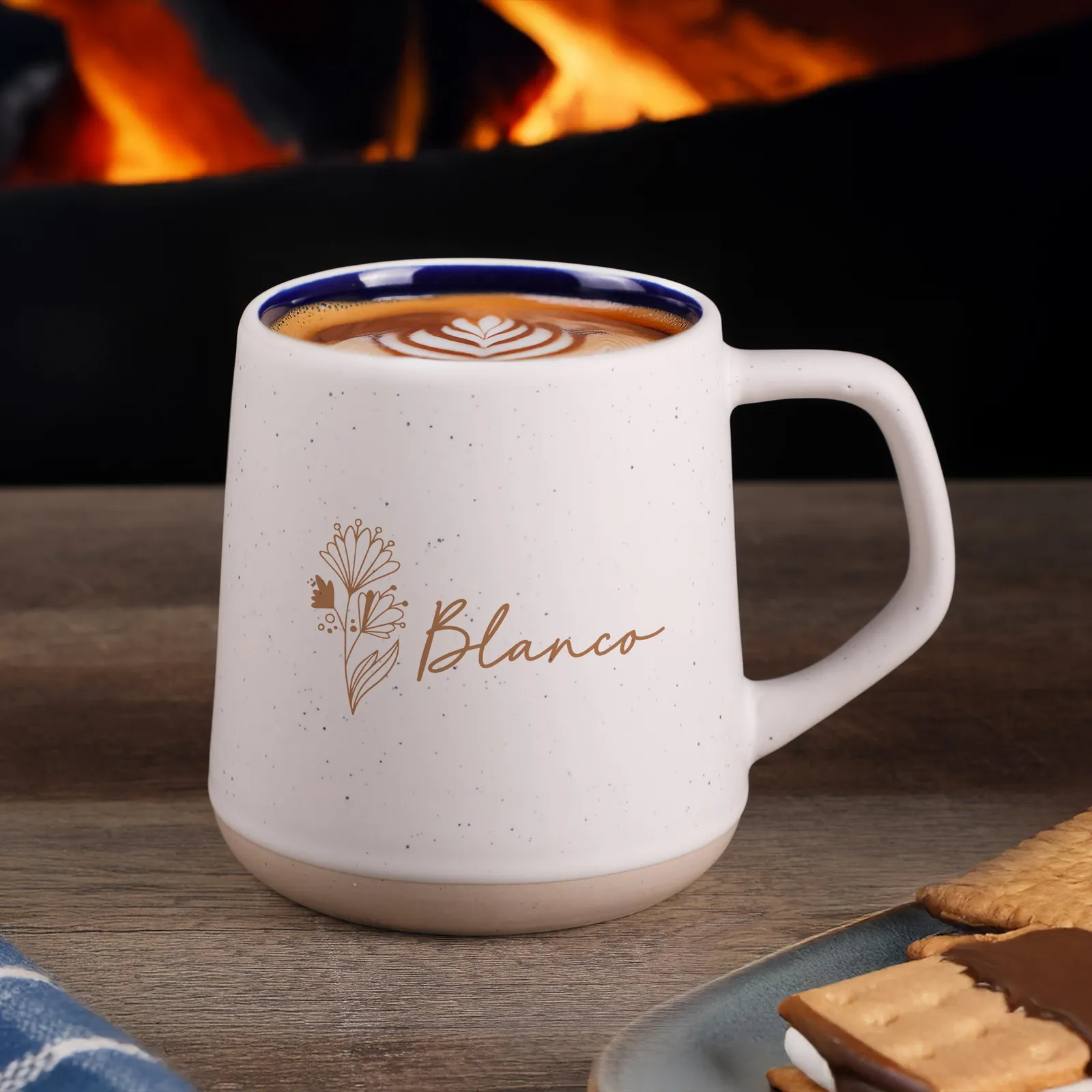 Ceramic Mug Speckled Outward Tapered - 13.5 oz