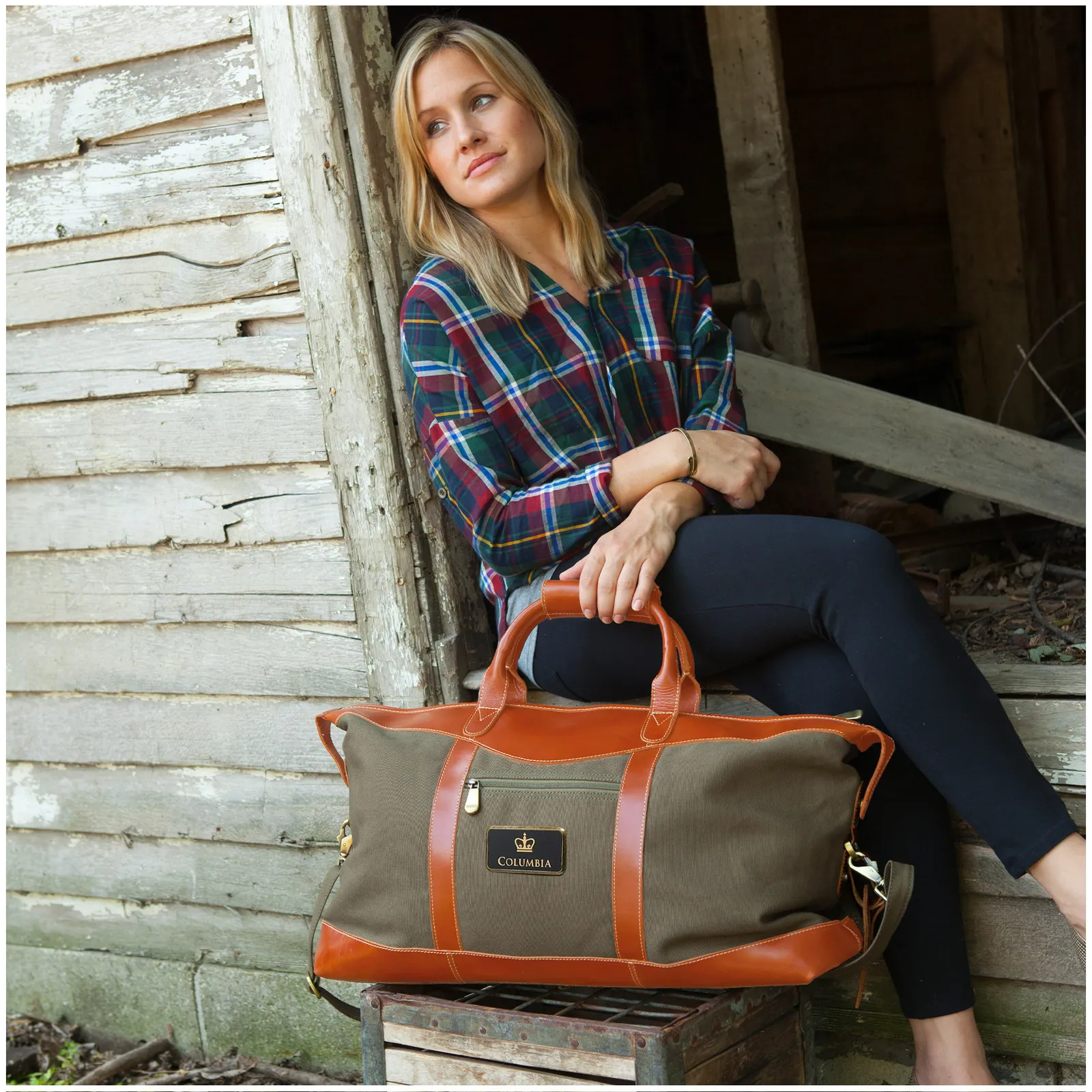 Leather Duffel Bag Full Grain Buffalo Hide - 22 in