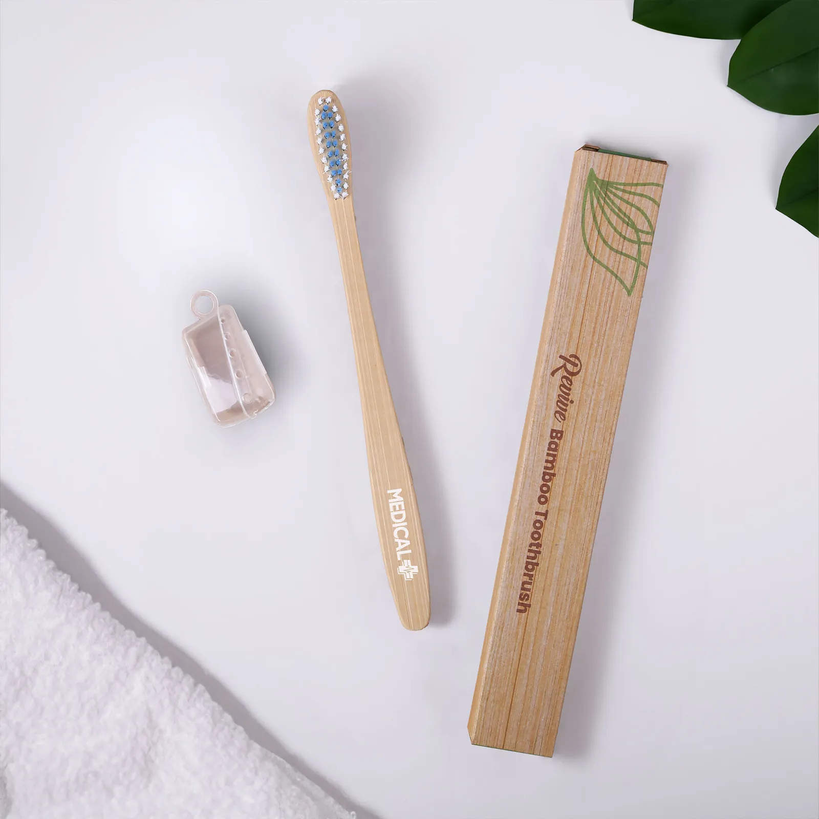 Toothbrush Bamboo Eco-Friendly Medium Bristles - 7 in