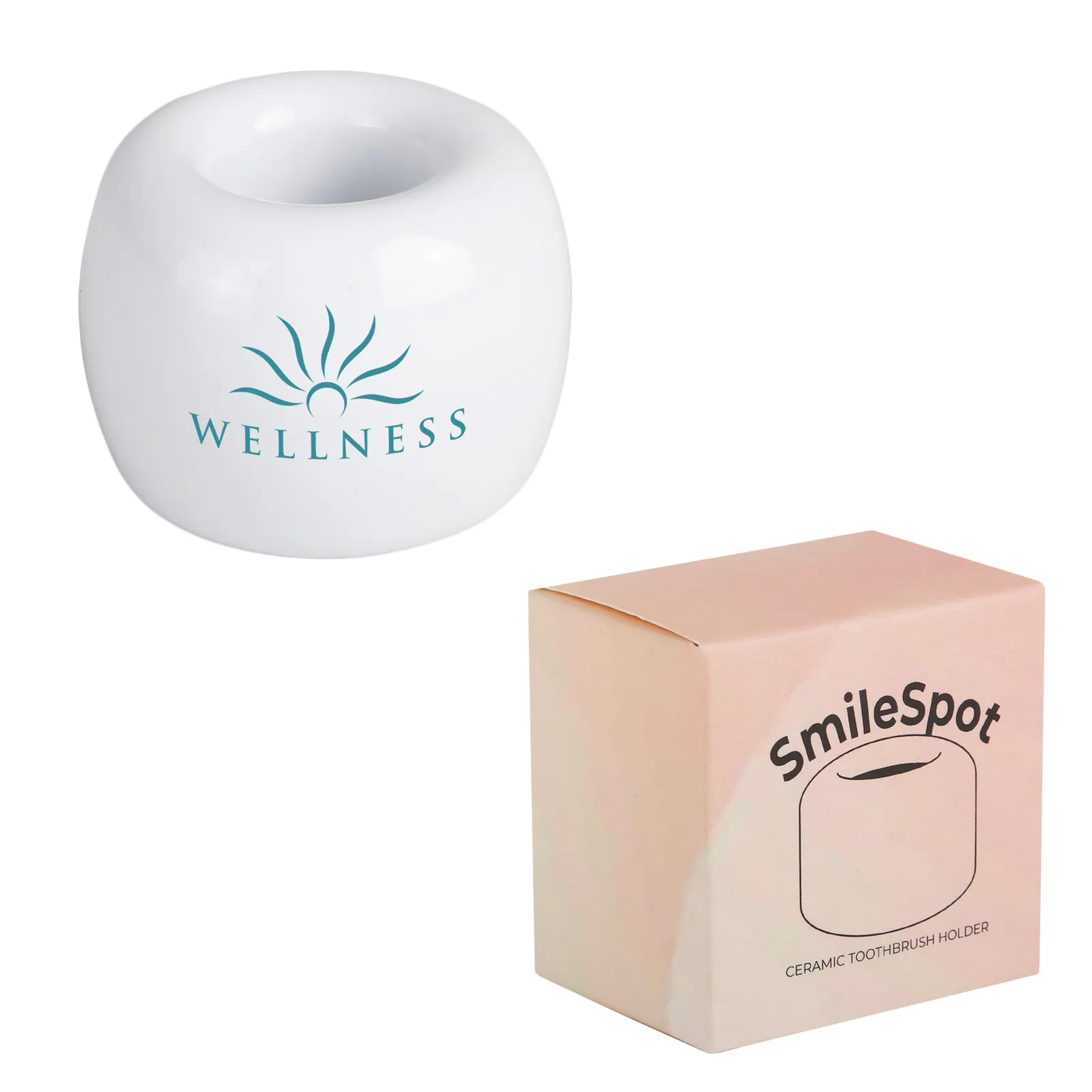 Toothbrush Holder Ceramic Single Minimalist - 1.6 x 1.1 in - product view 3