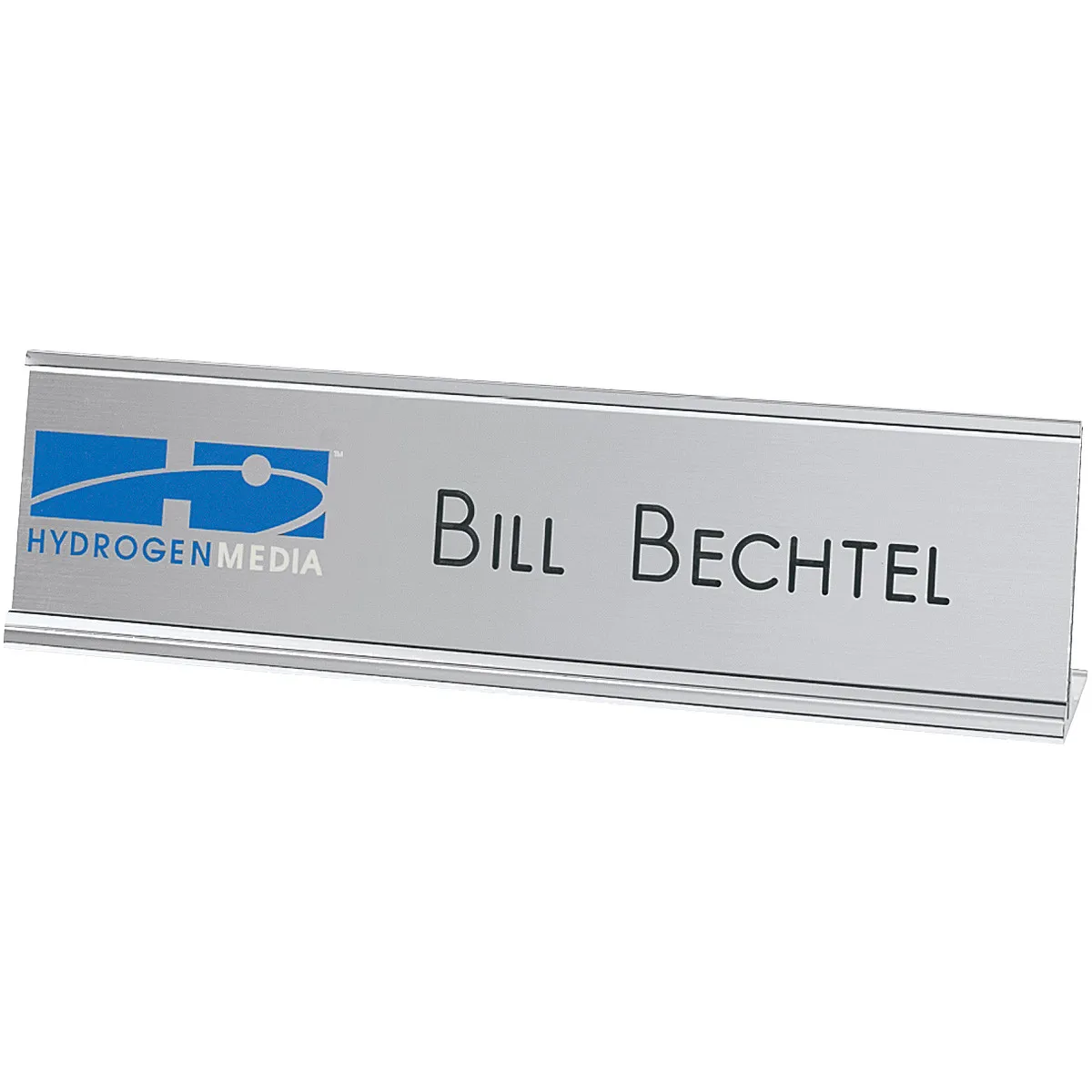 Desk Wall Plate 2-Ply Plastic Engraved Printed - 8 x 2 in