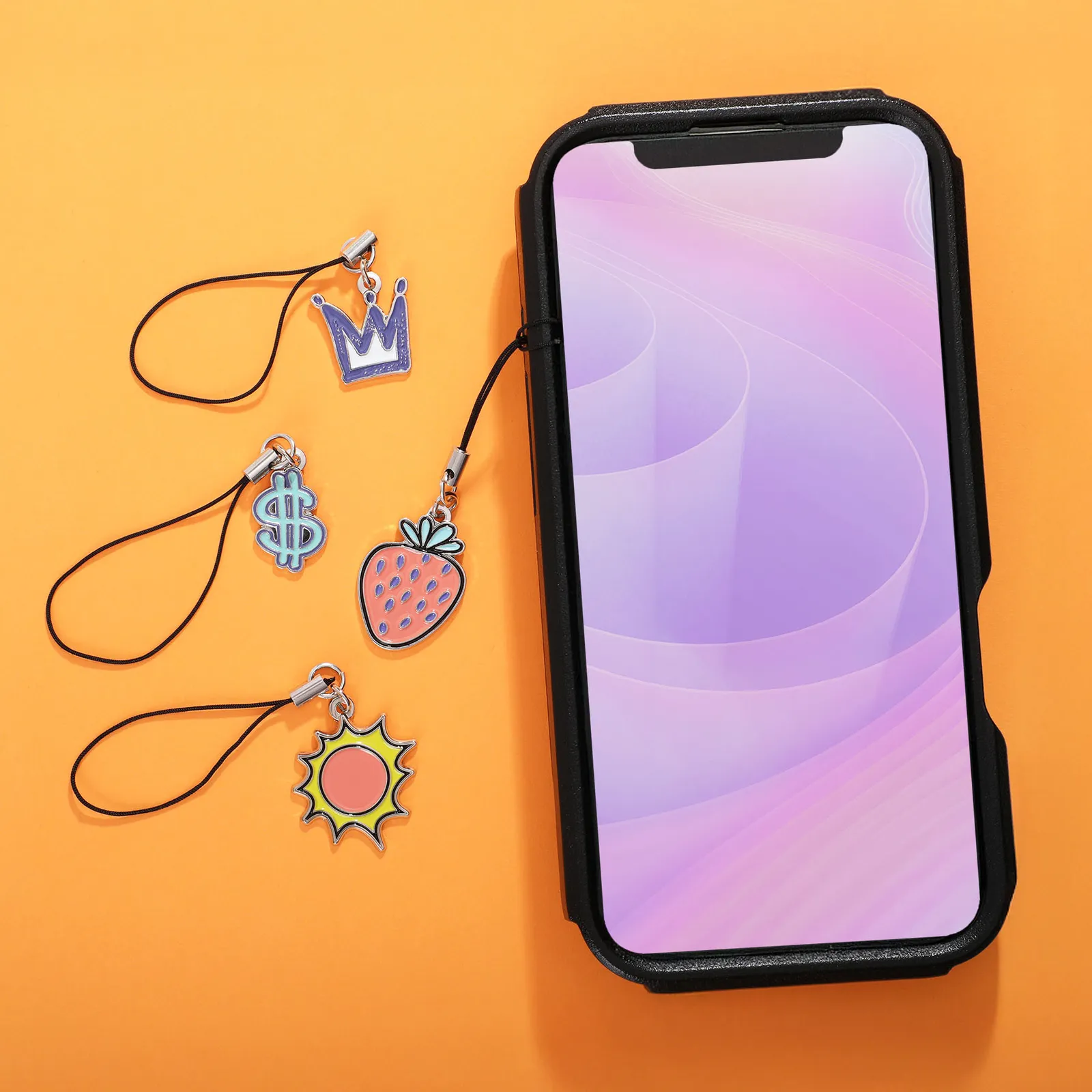 Phone Charm Diestruck Zinc with String - 0.75 in - product view 1