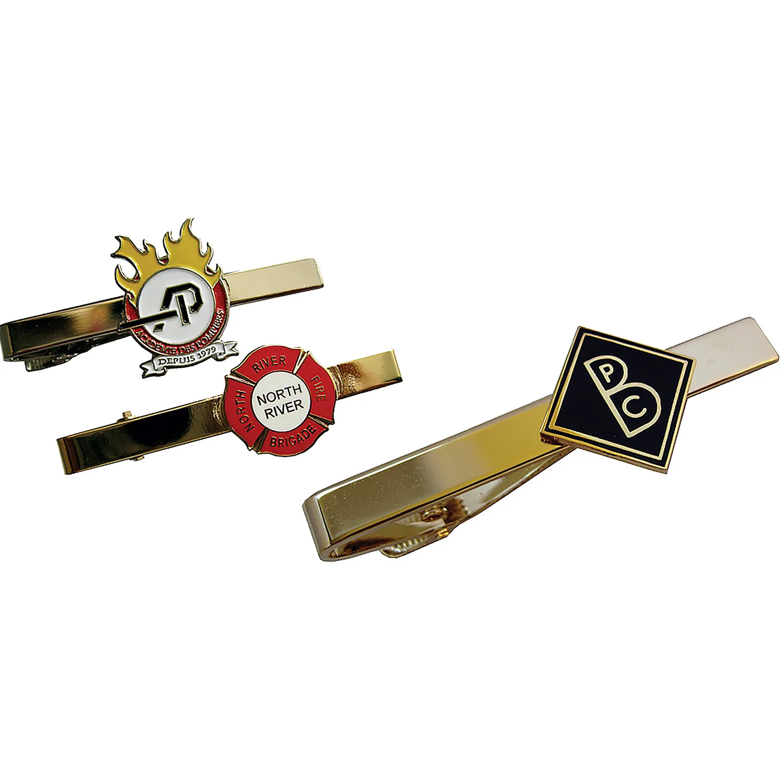 Tie Clips Iron with Soldered Applique - 2.25 in