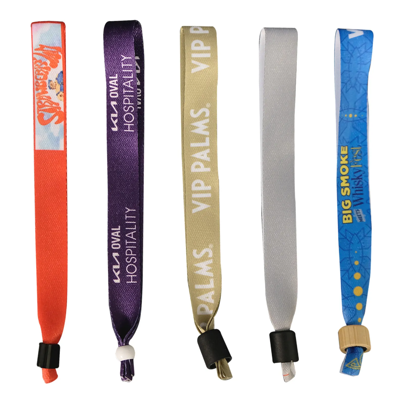 Sublimated Fabric Festival Bracelet Locking Slider