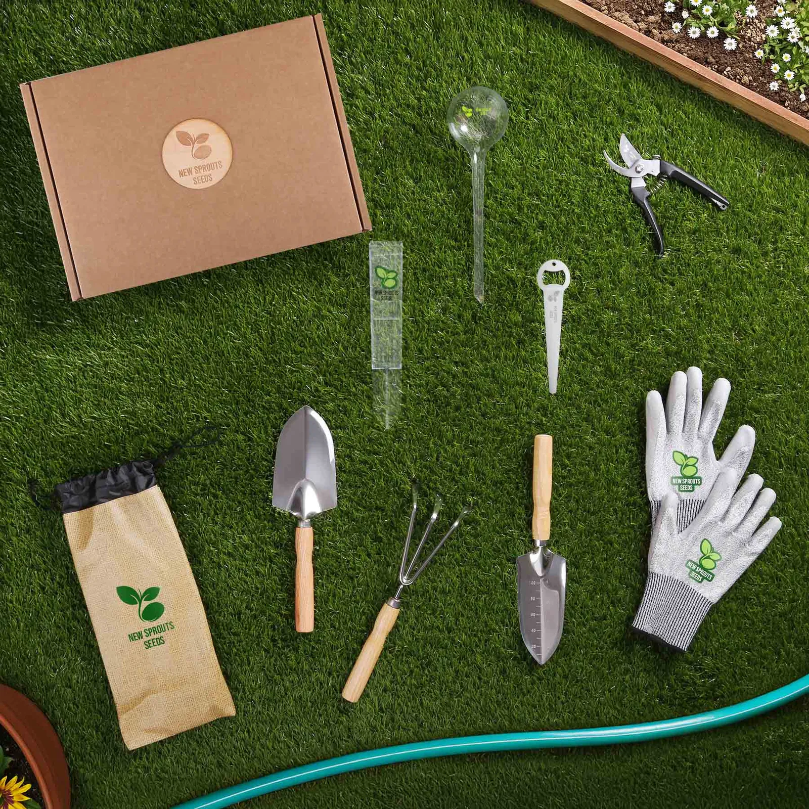 Garden Tool Kit with Pruner and Measuring Tool - 13 x 9 in