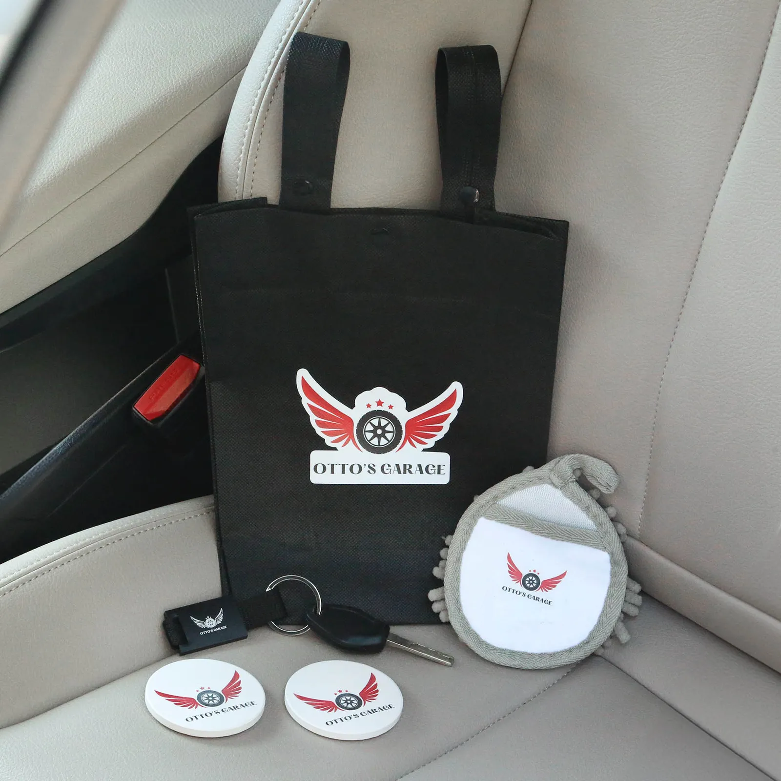 Auto Care Kit with Keyring and Car Coasters - 8 x 10 in