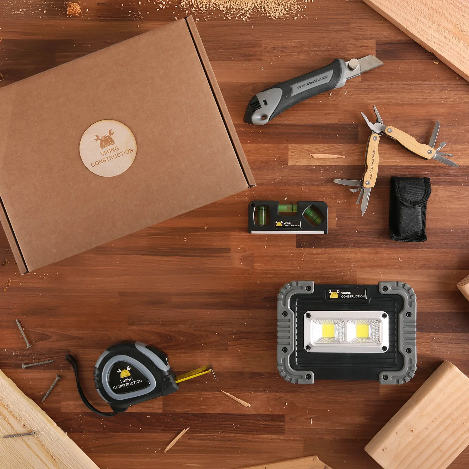 DIY Tool Kit with COB Work Light and Tape Measure - 13 x 9 in