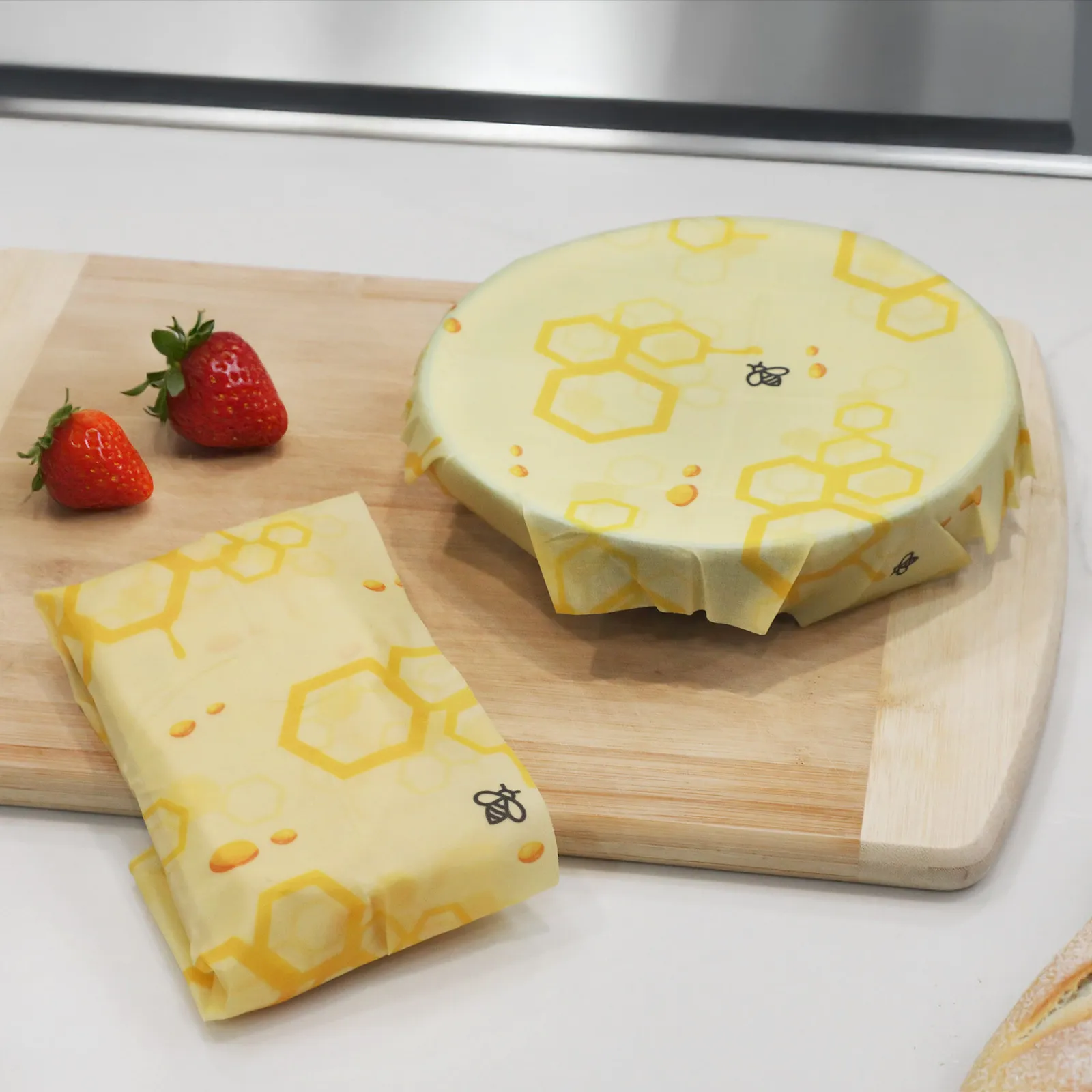 Kitchen Set Cotton with Beeswax Wraps and Dishcloth - 7 in - product view 3