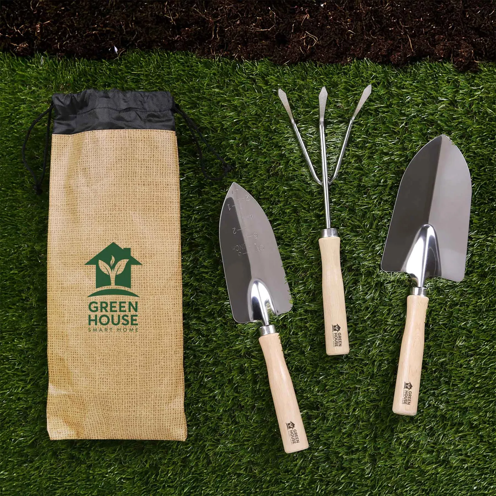 Garden Tool Set Stainless Steel with Bag - 3 Piece